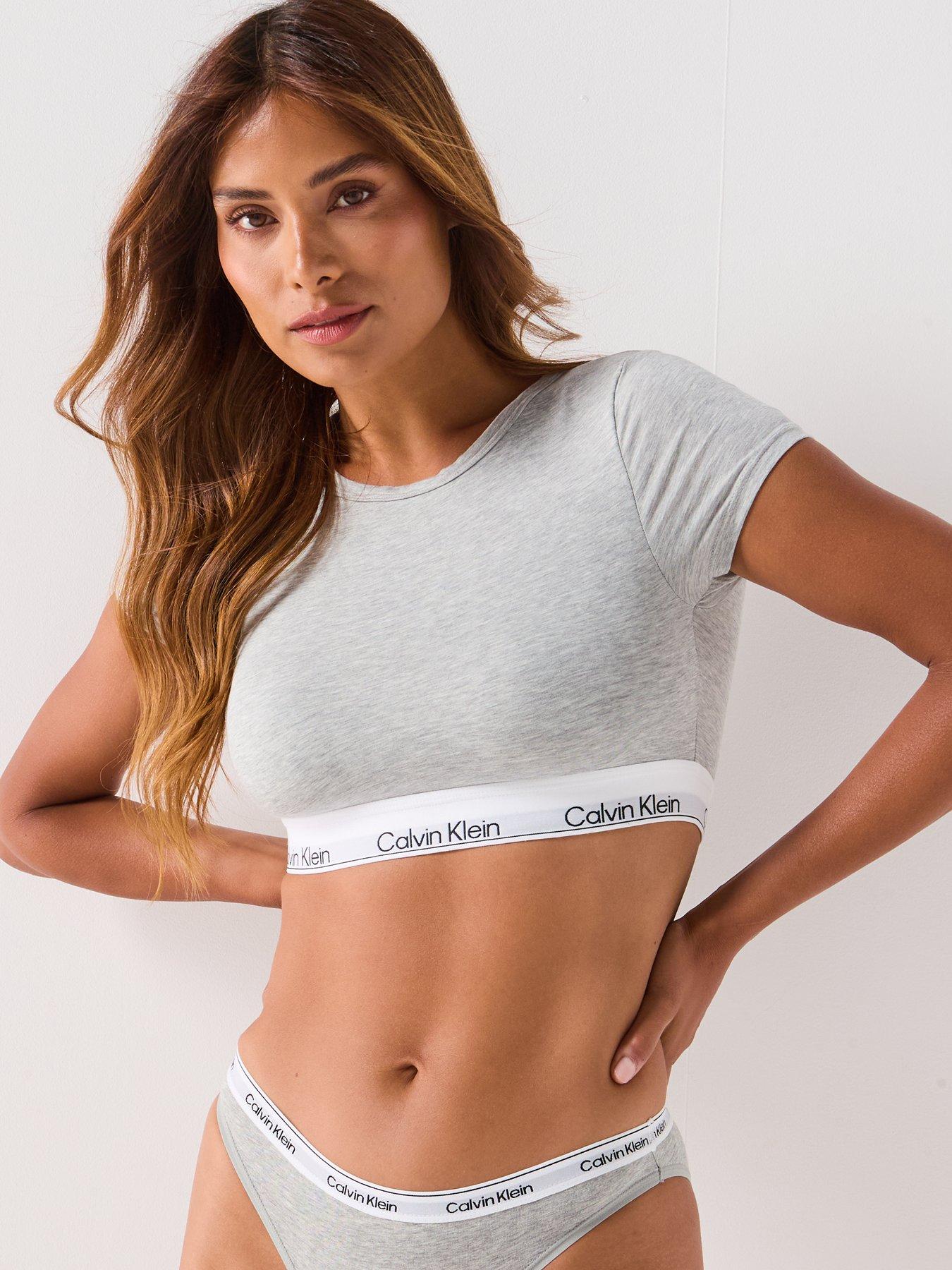 Image 4 of 5 of Calvin Klein T-Shirt Bralette - Grey