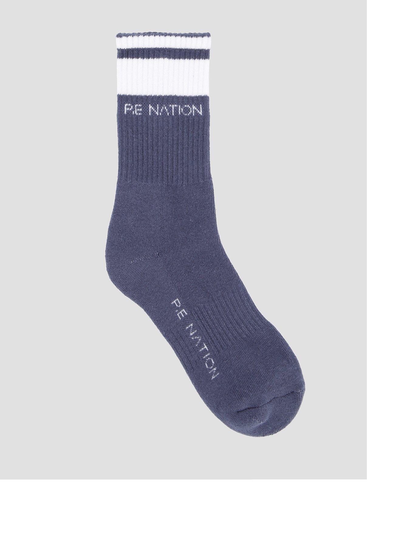 Image 1 of 4 of P.E Nation Womens Training Homage Socks - Blue