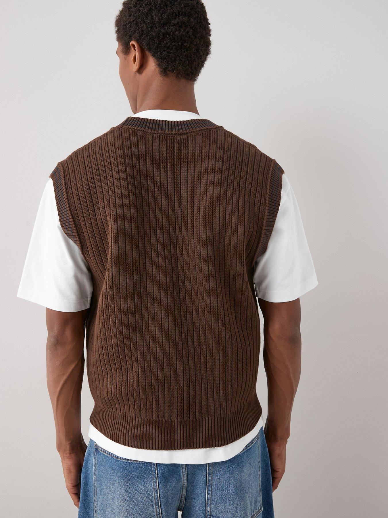 Image 2 of 7 of The Very Collection Pure Cotton Knitted Vest - Brown