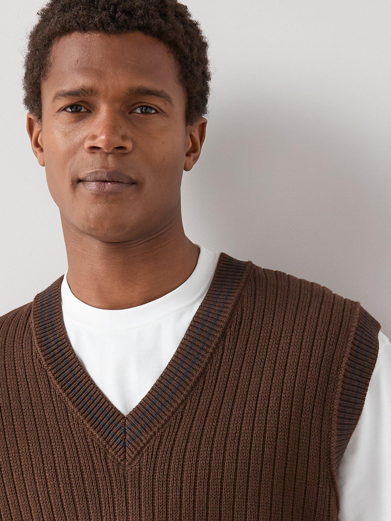 Image 4 of 7 of The Very Collection Pure Cotton Knitted Vest - Brown