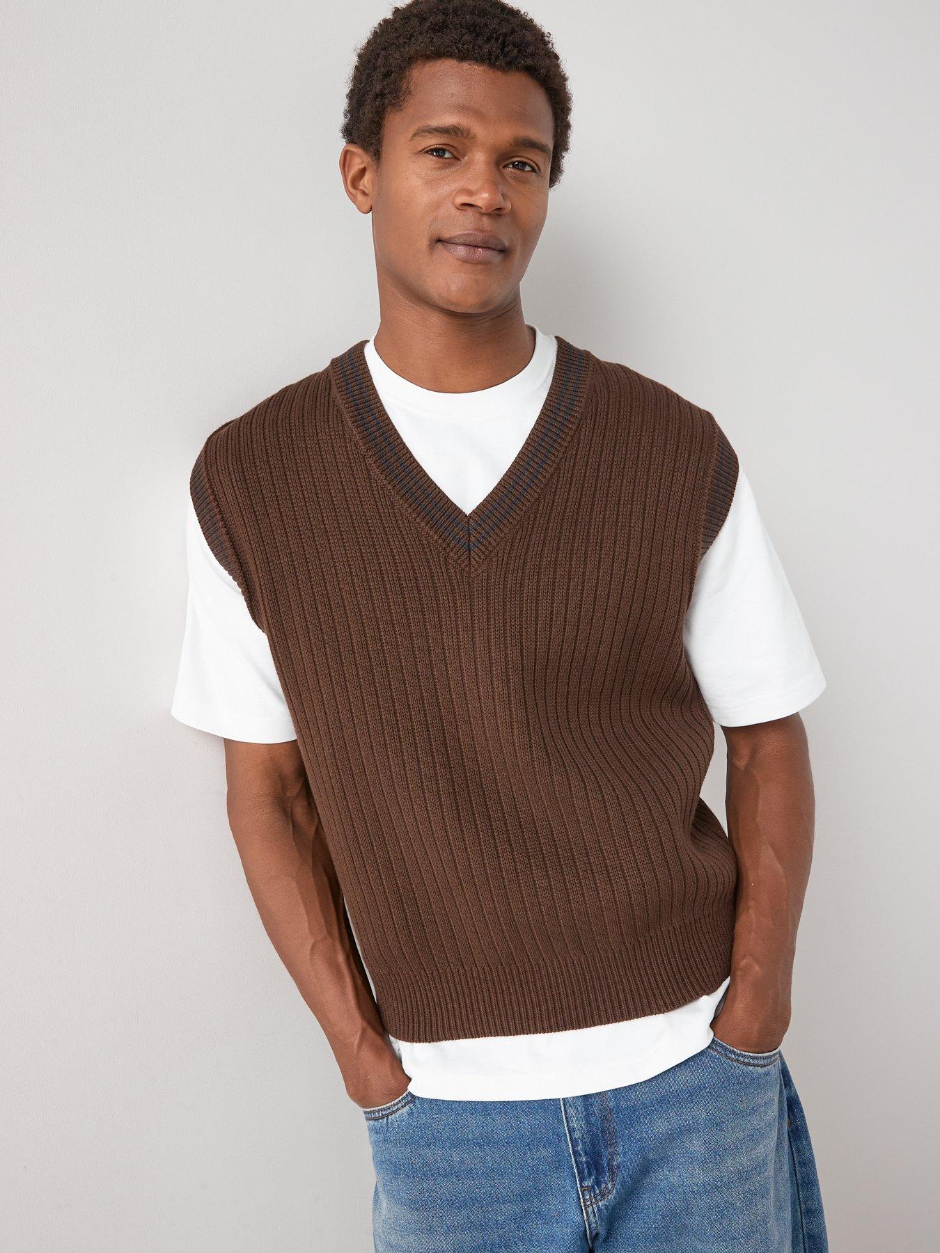 Image 5 of 7 of The Very Collection Pure Cotton Knitted Vest - Brown