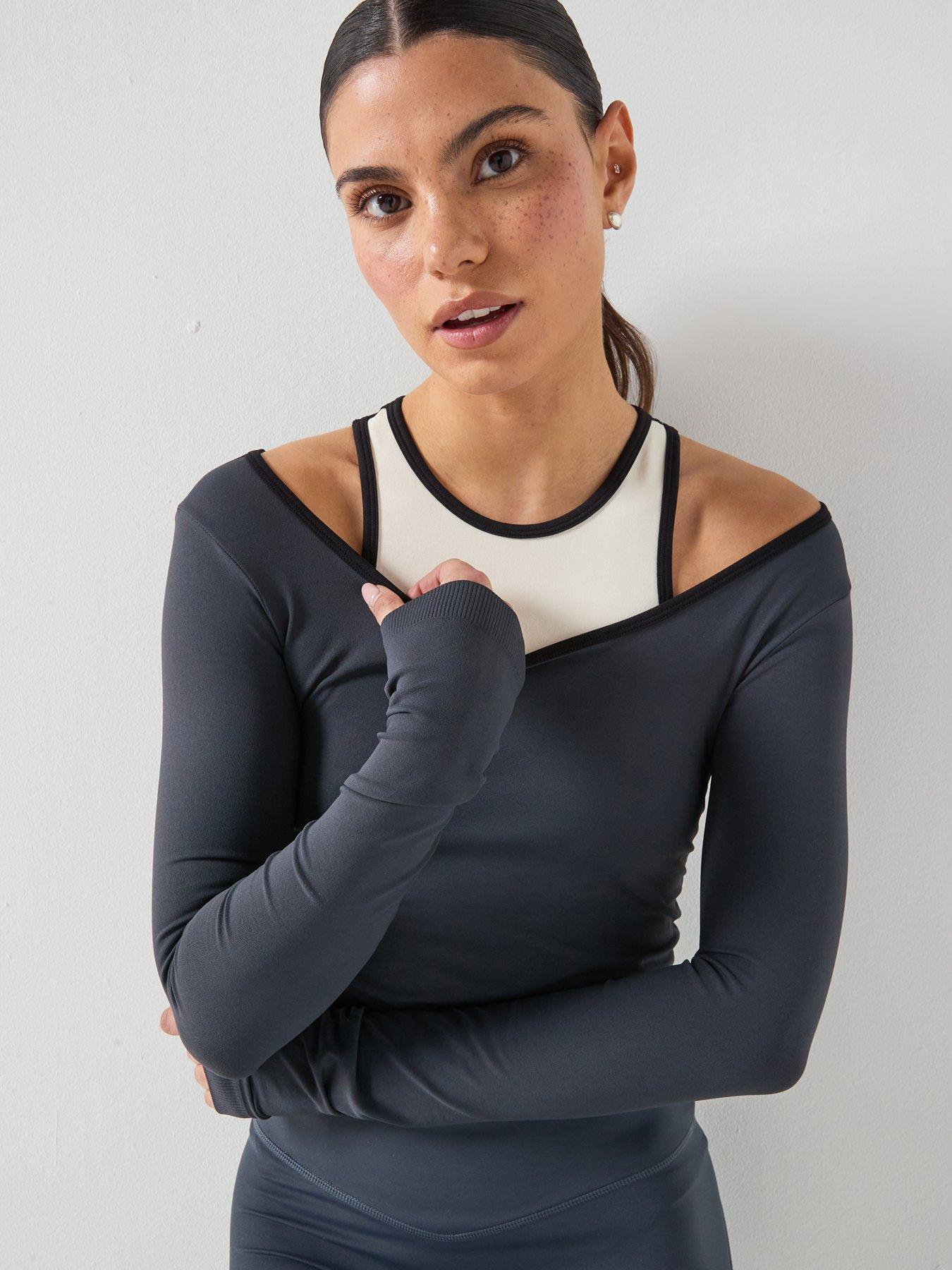 Image 1 of 6 of P.E Nation Womens Training Sutton Cropped Top - Navy