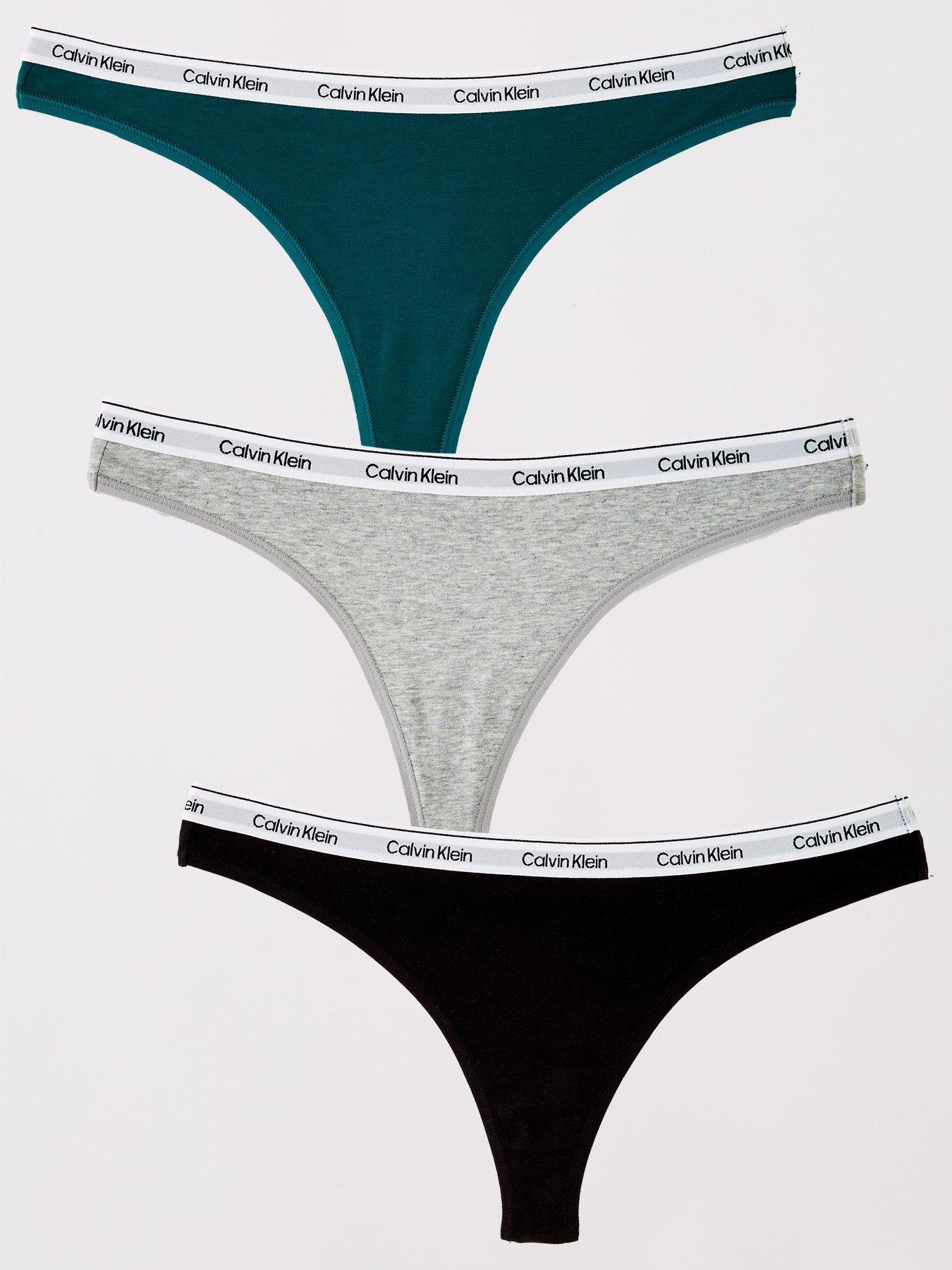 Image 1 of 6 of Calvin Klein 3 Pack Thongs - Multi
