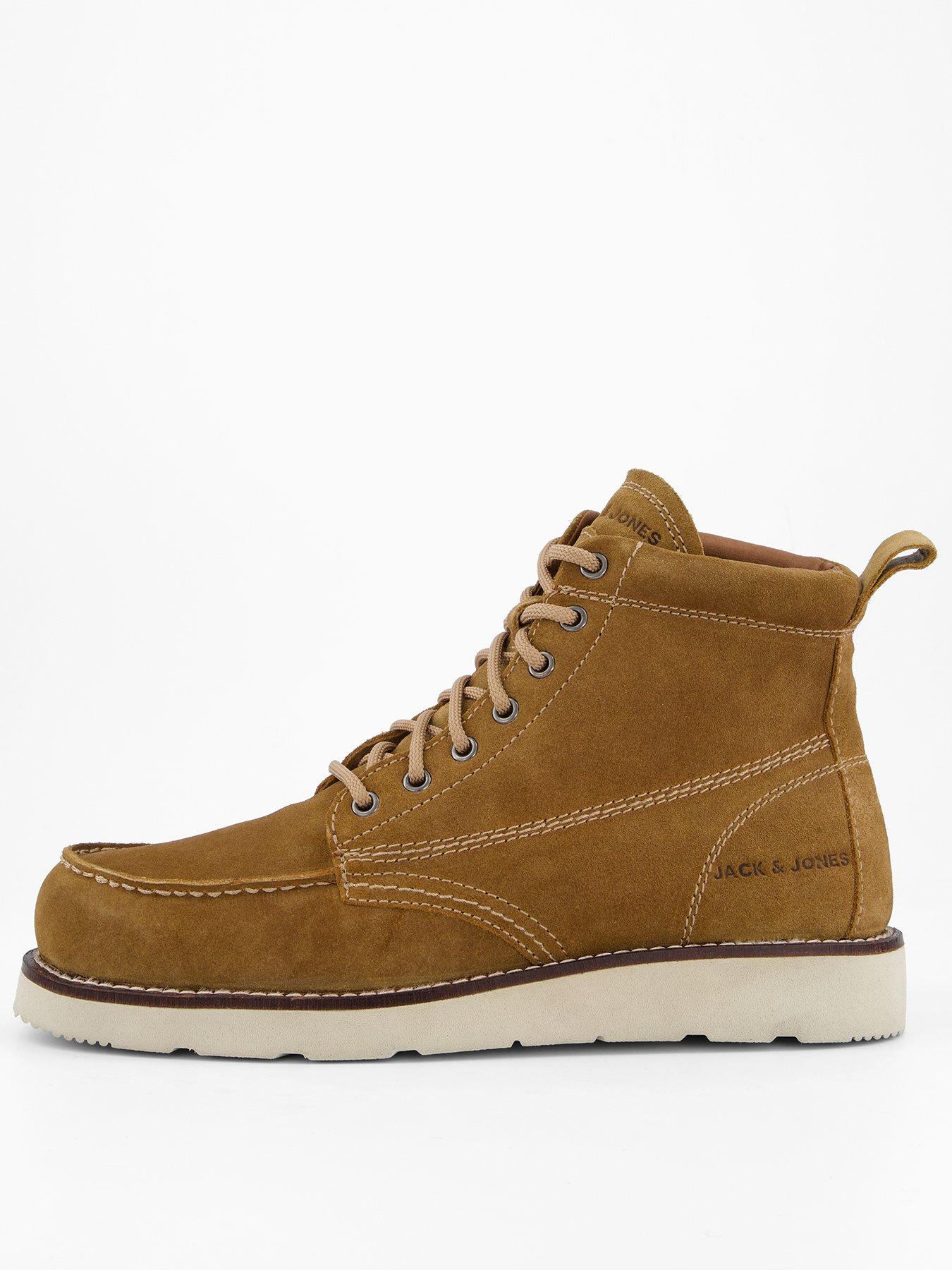 Jack & Jones Toronto Apron Suede Lace Up Boots - Light Brown