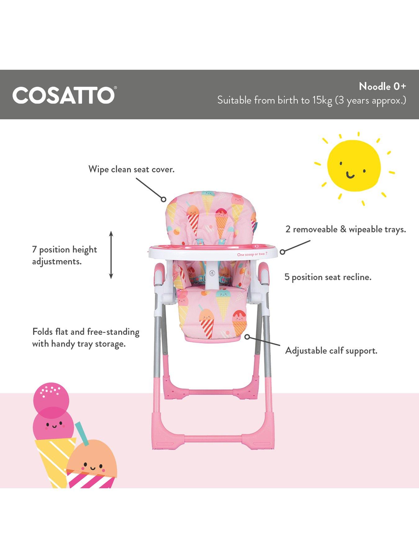 Image 7 of 8 of Cosatto Noodle 0+ Highchair, with Newborn Recline (Birth-15kg) - Camille