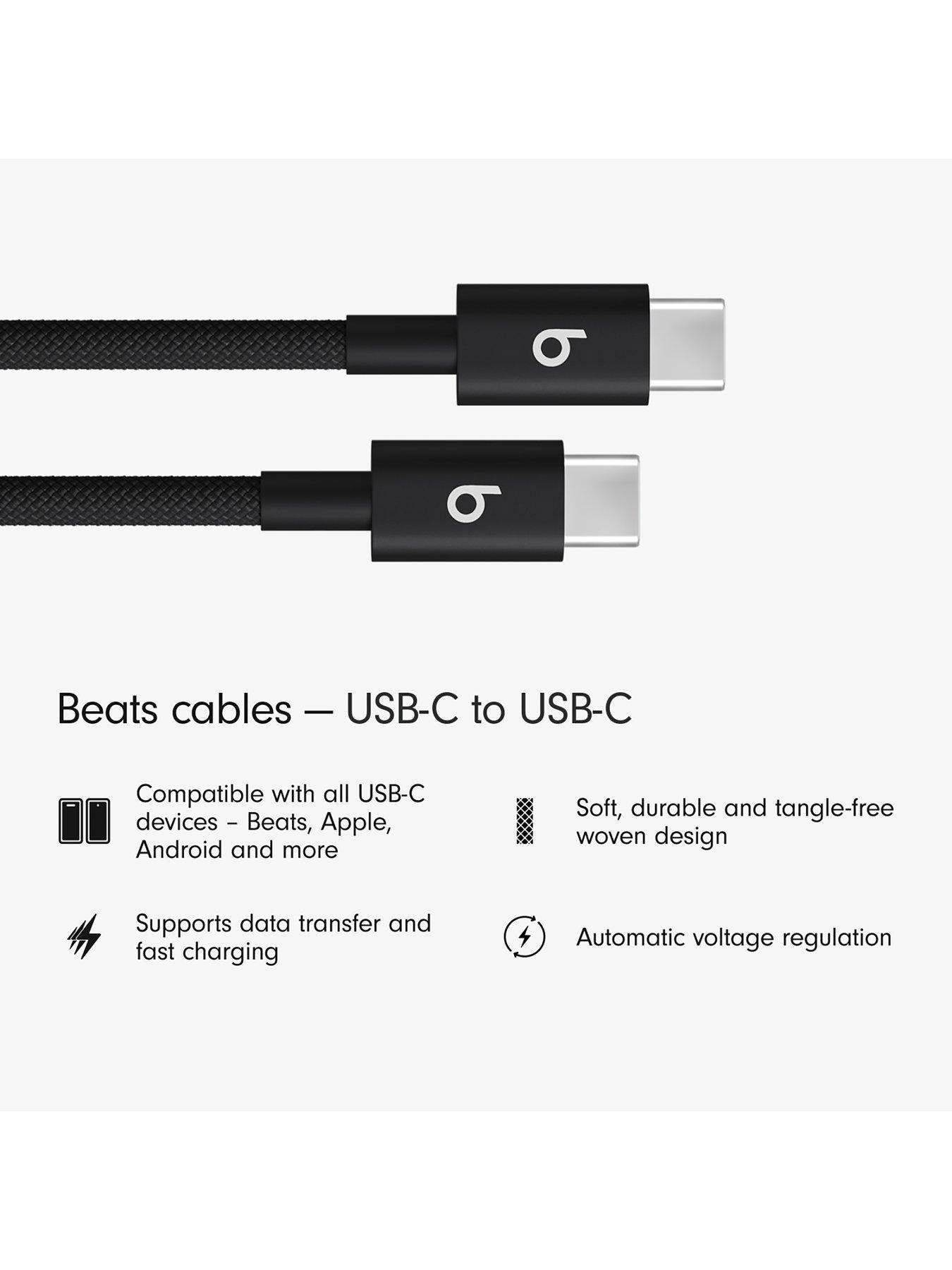Image 2 of 8 of Beats USB-C to USB-C Woven Cable (1.5 m) - Bolt Black