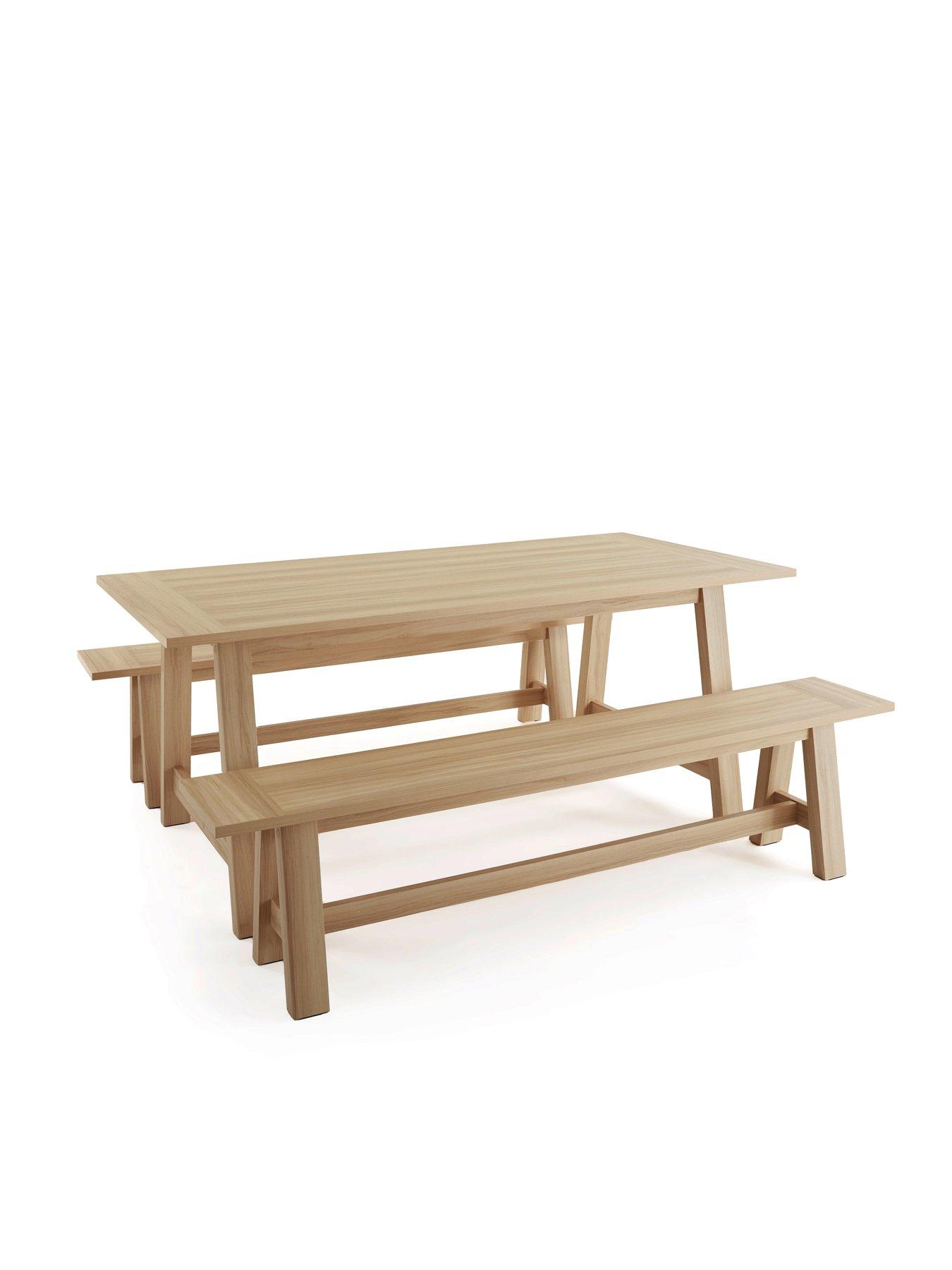 Image 3 of 7 of Michelle Keegan Home Lindley 185cm Dining Table &amp; 2 Benches - FSC&reg; Certified