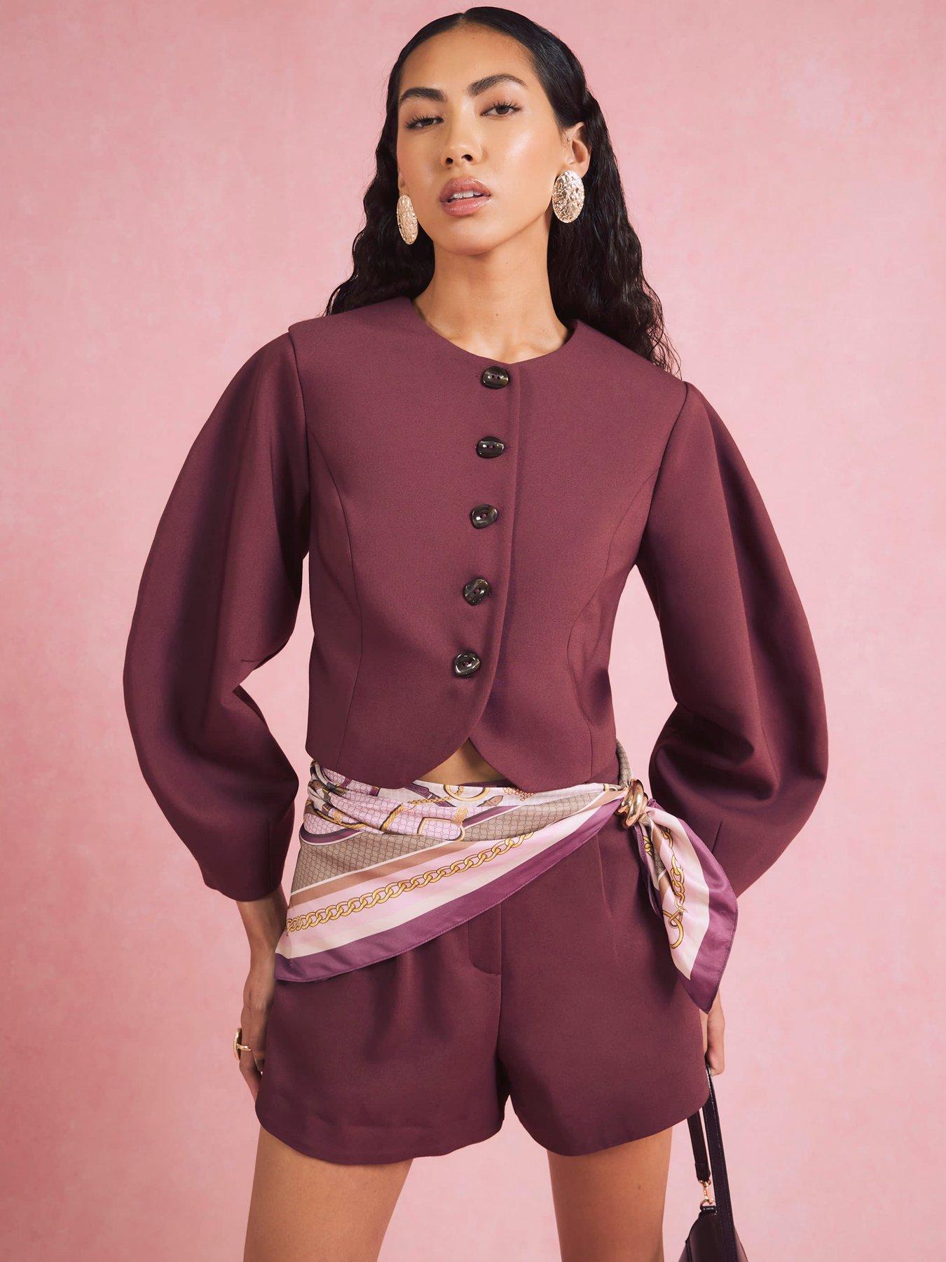 river-island-long-sleeve-banana-collarless-jacket-purpleoutfit