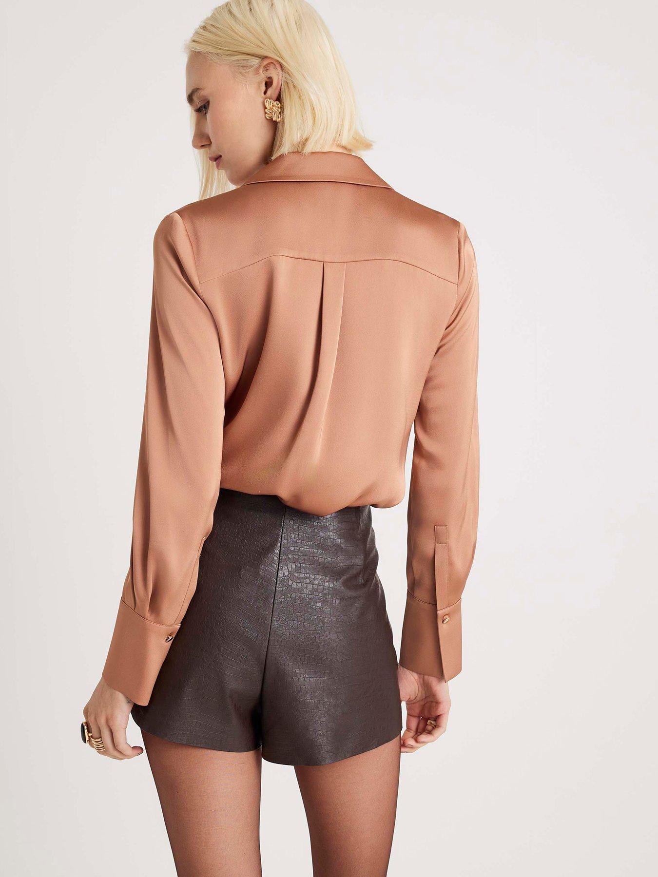 river-island-long-sleeve-slimline-satin-shirt-brownstillFront