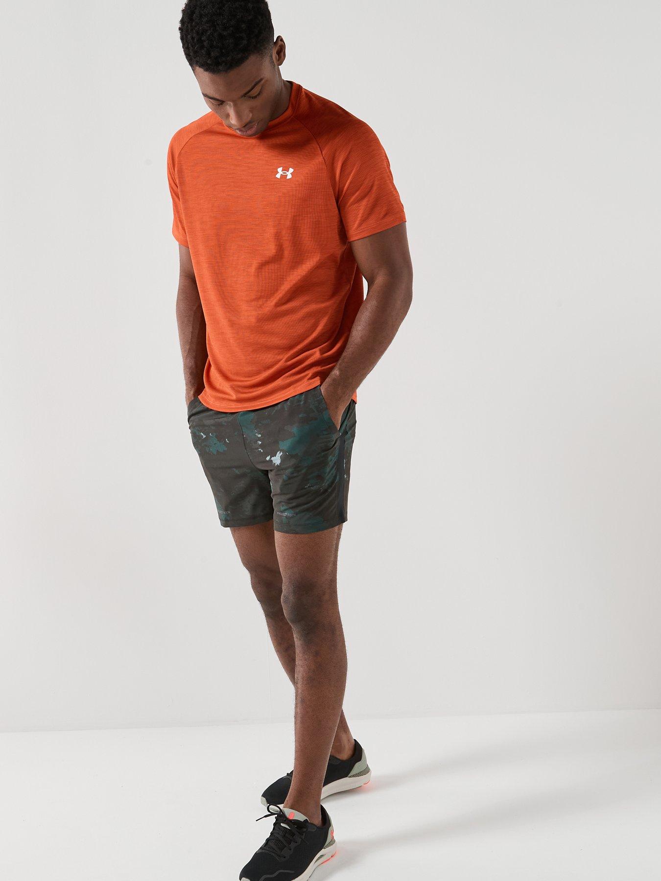 Image 3 of 6 of UNDER ARMOUR Mens Training Tech Pixelate T-Shirt - Orange