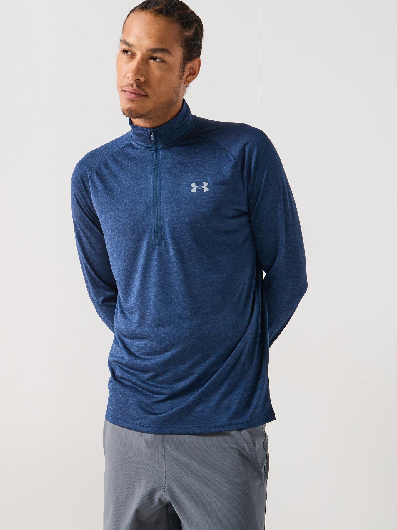 under-armour-mens-training-tech-20-12-zip-top-navyfront