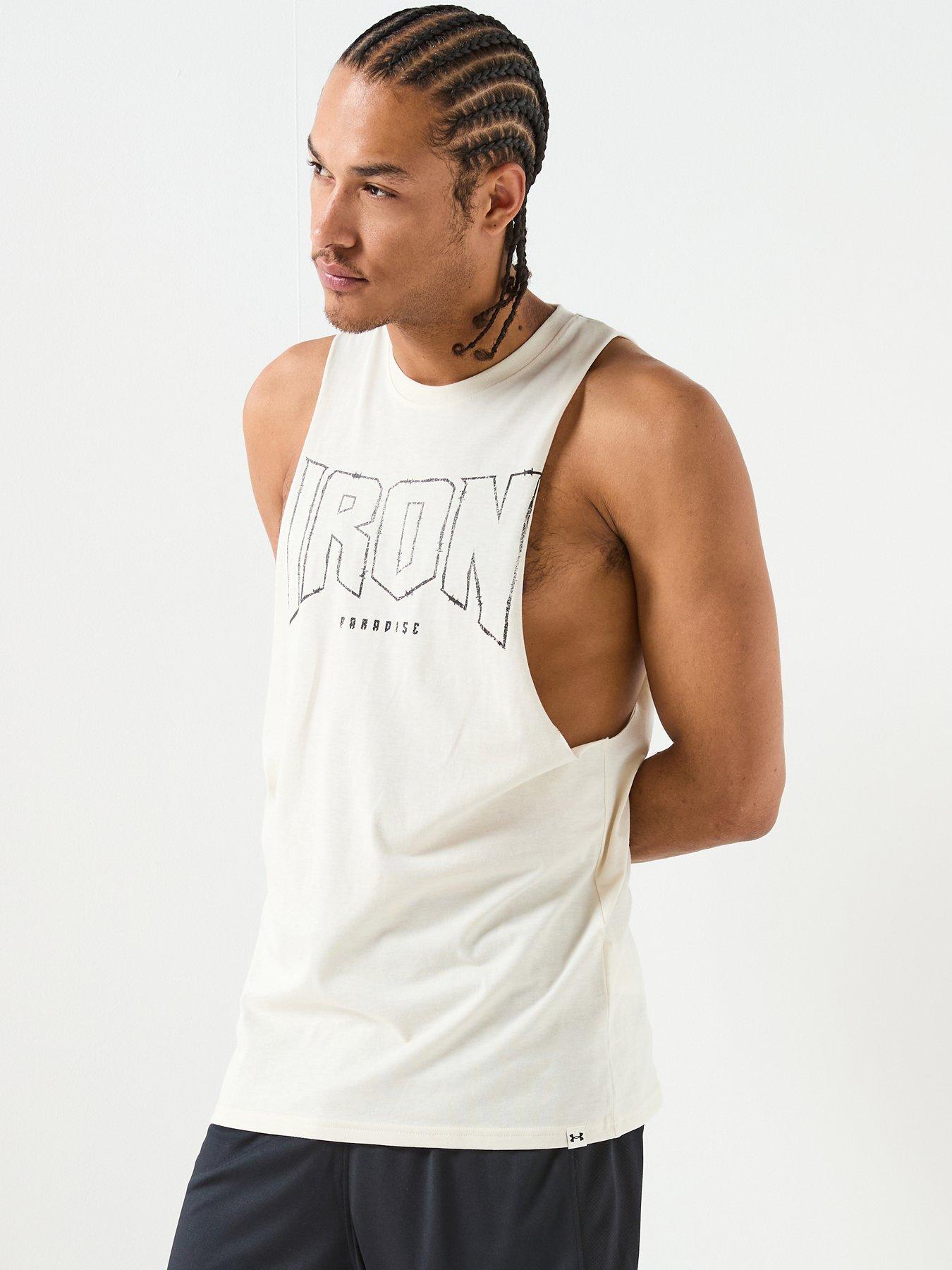 UNDER ARMOUR Mens Training Project Rock Tank - Cream