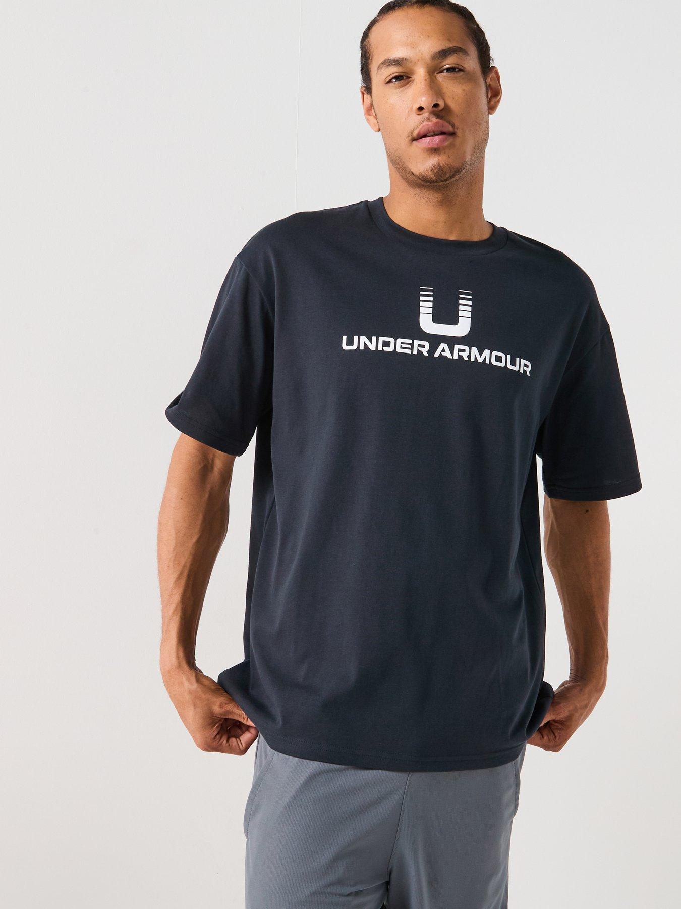 UNDER ARMOUR Mens Training Heavyweight Logo T-Shirt - Black