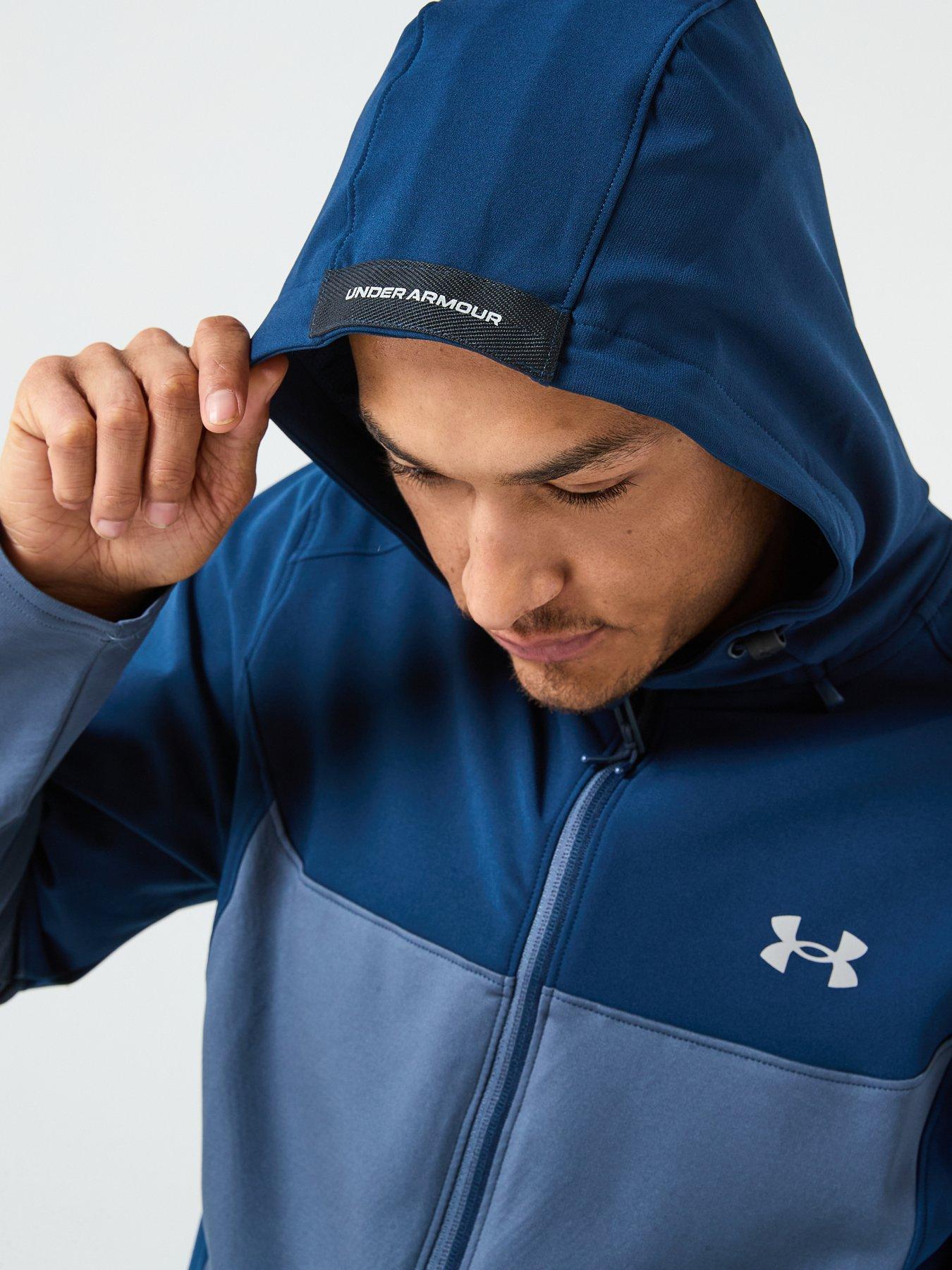 Image 4 of 6 of UNDER ARMOUR Mens Training Utility Woven Winterized Full Zip Jacket - Navy