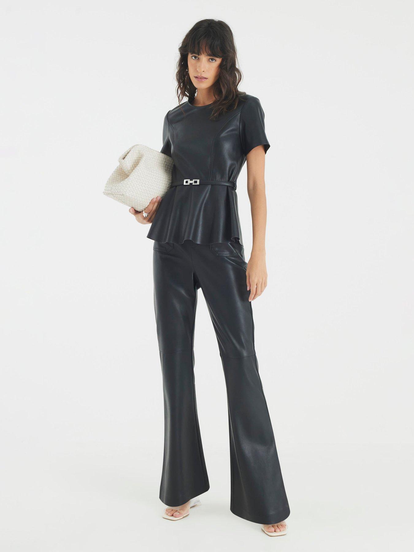 River Island Patch Pocket Fitted Bootcut Trousers - Black