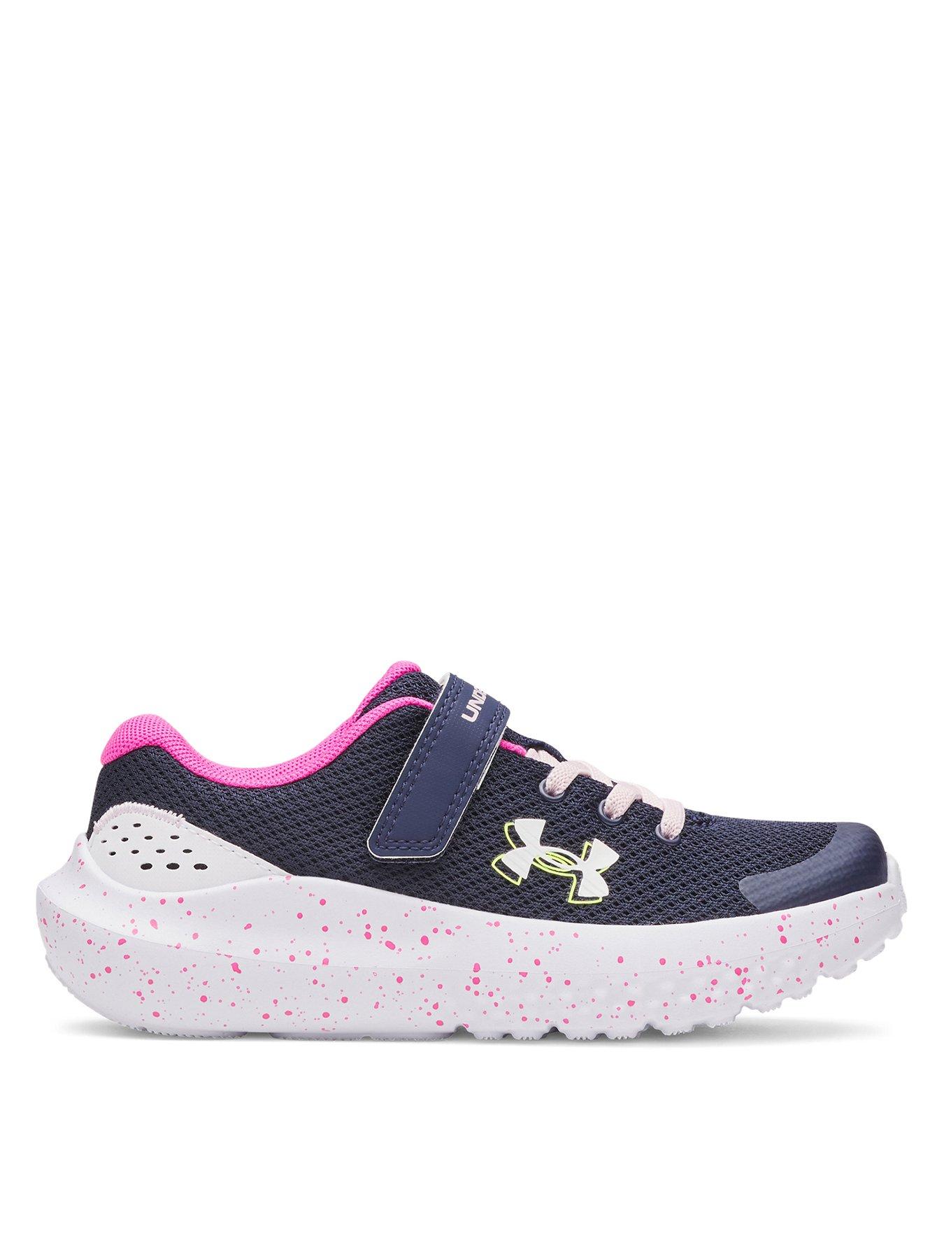 UNDER ARMOUR Kids Girls Running Surge 4 Trainers - Navy