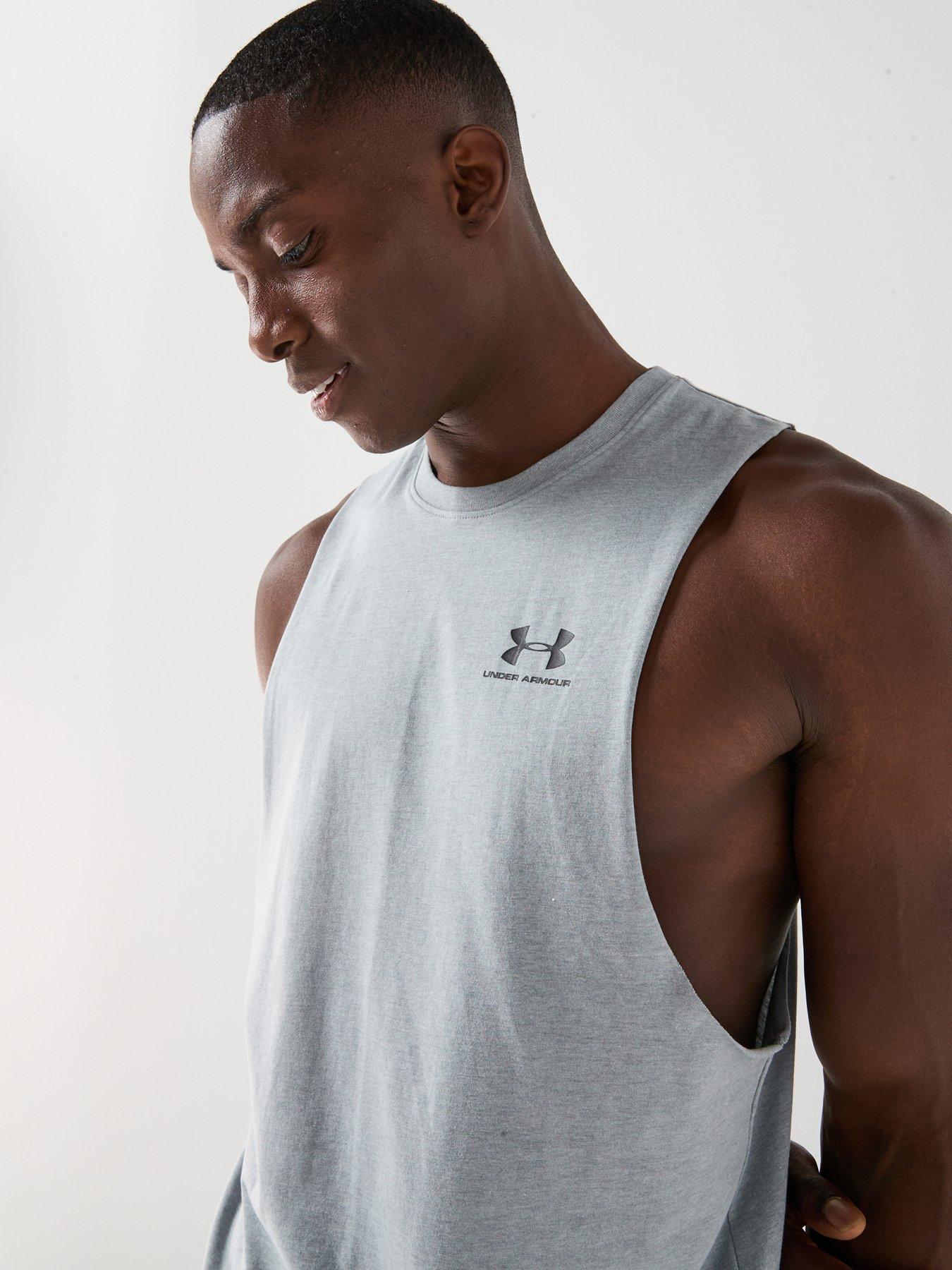 Image 5 of 6 of UNDER ARMOUR Mens Training Left Chest Logo Tank - Grey