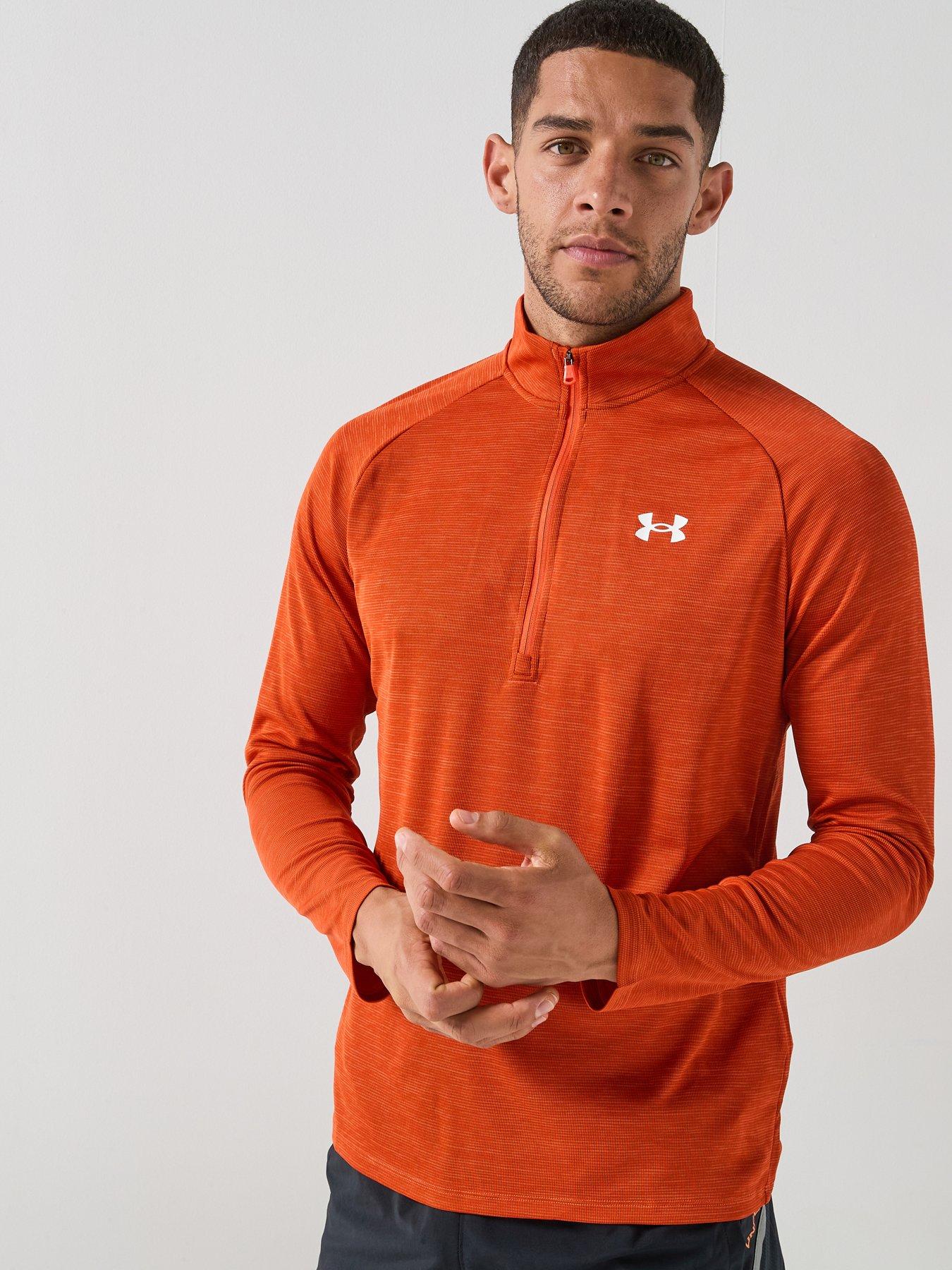 under-armour-mens-training-tech-textured-12-zip-orangefront
