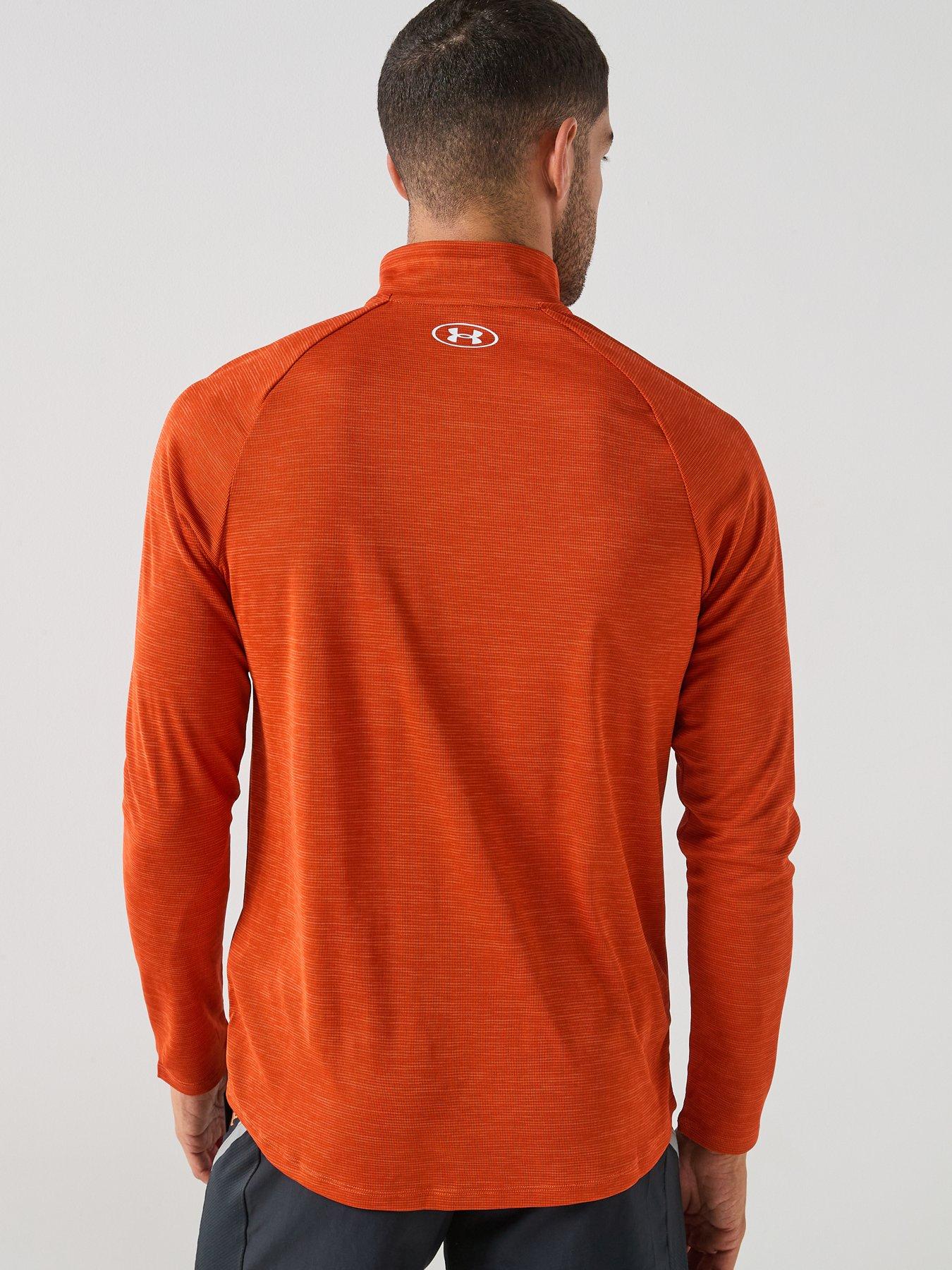 under-armour-mens-training-tech-textured-12-zip-orangestillFront