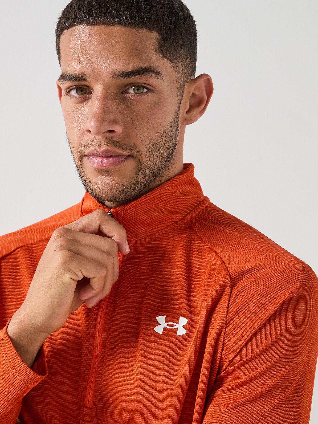 under-armour-mens-training-tech-textured-12-zip-orangeoutfit