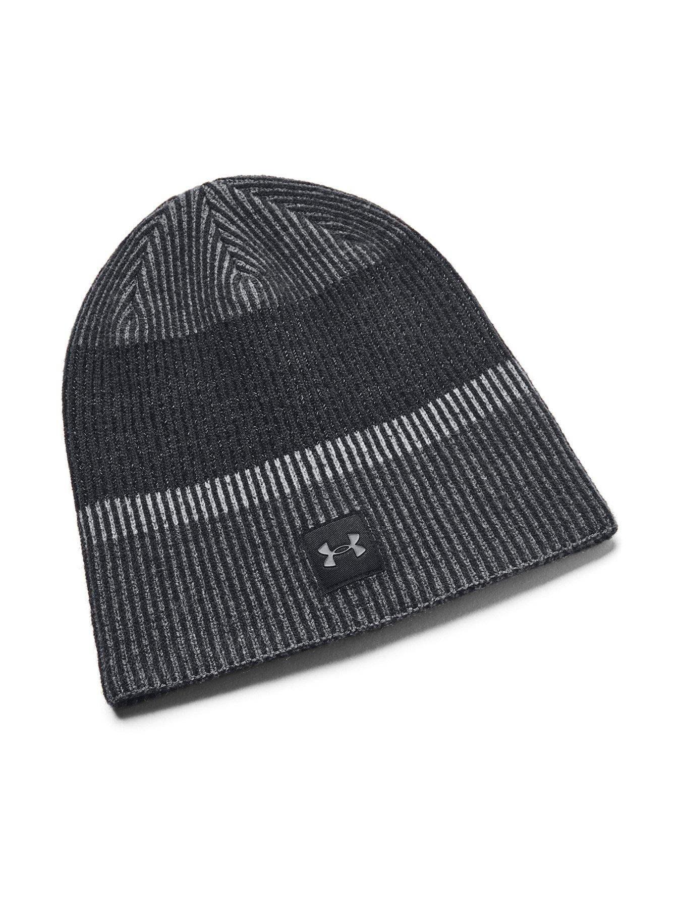 UNDER ARMOUR Adults Unisex Running Launch Reflective Beanie Hat - Black