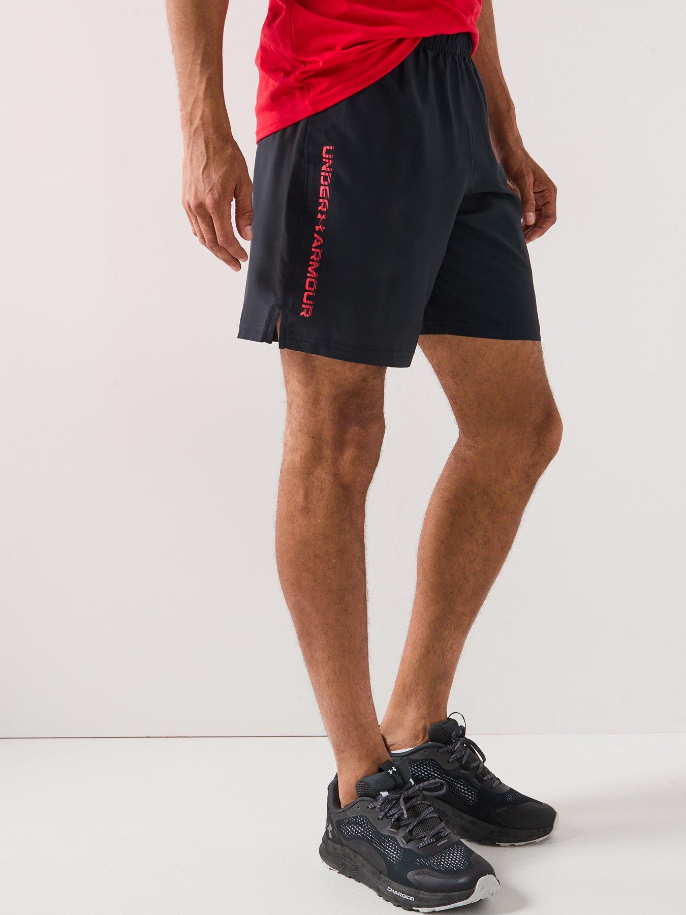 UNDER ARMOUR Mens Training Tech Woven Wordmark Shorts - Black