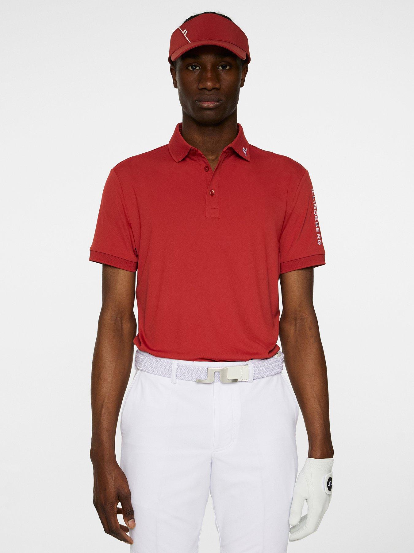 J LINDEBERG Mens Golf Tour Tech Polo - Red