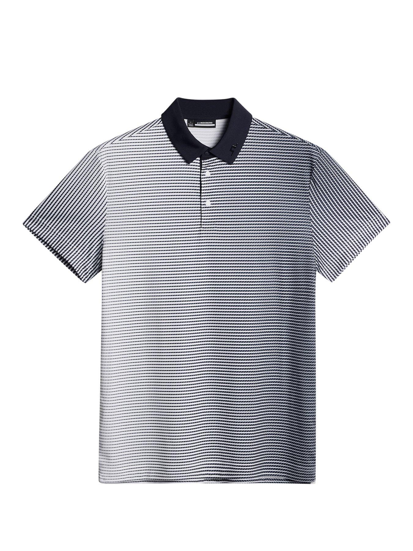 J LINDEBERG Mens Golf Marvin Stripe Polo - Cream
