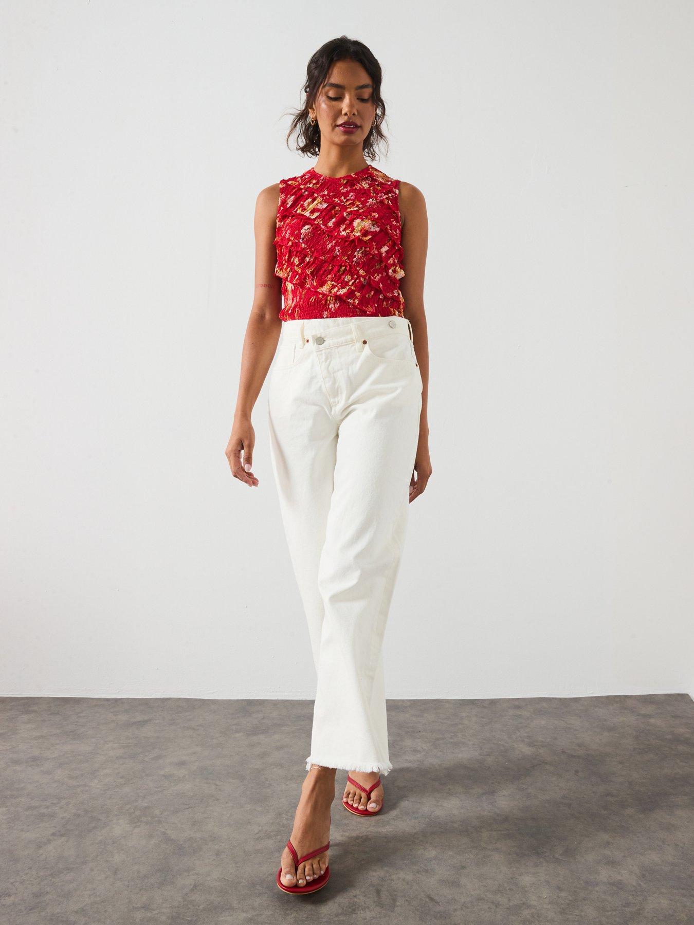 Image 3 of 6 of AllSaints Aki Crossover Jeans - Chalk White