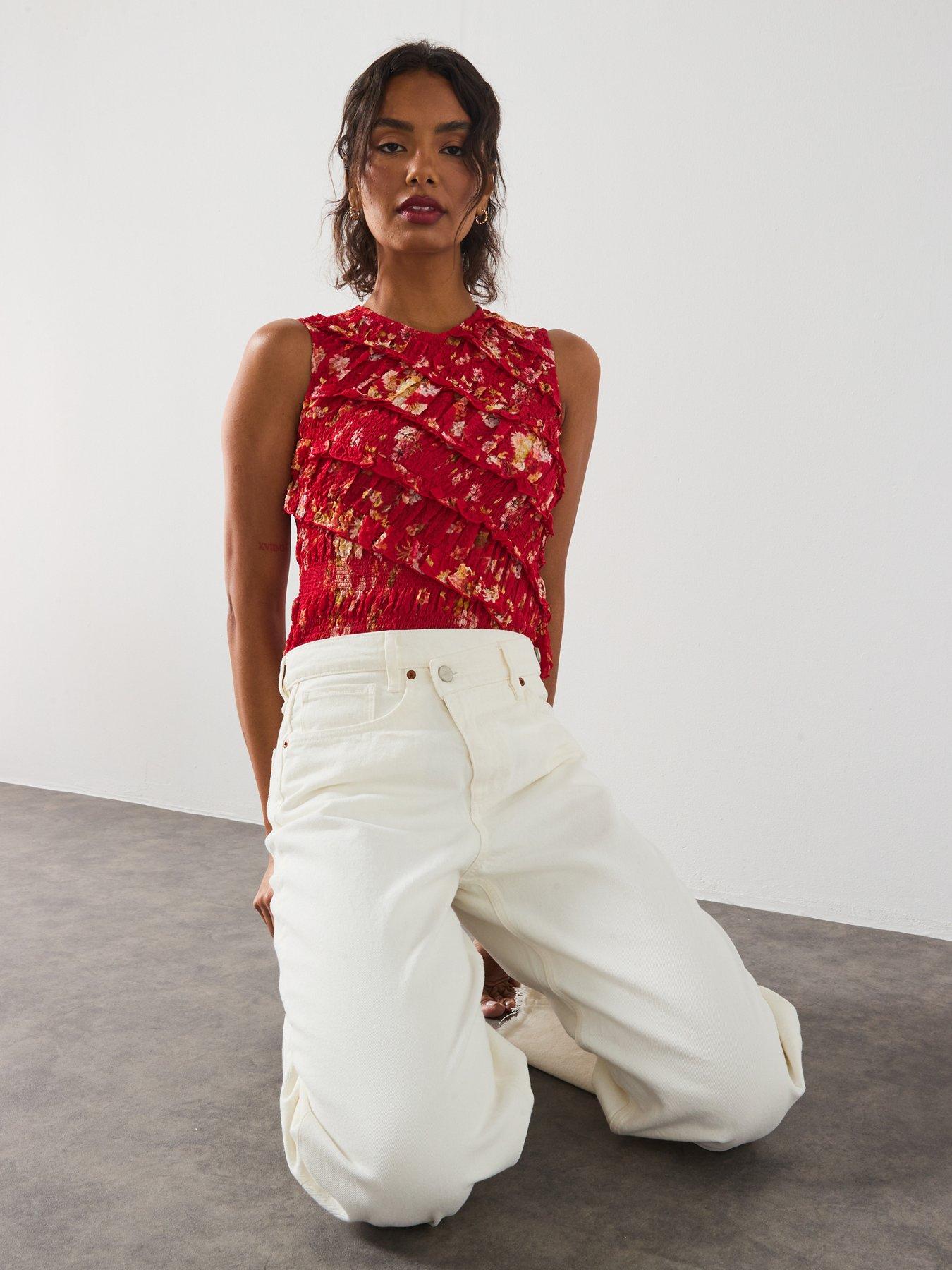 Image 6 of 6 of AllSaints Aki Crossover Jeans - Chalk White