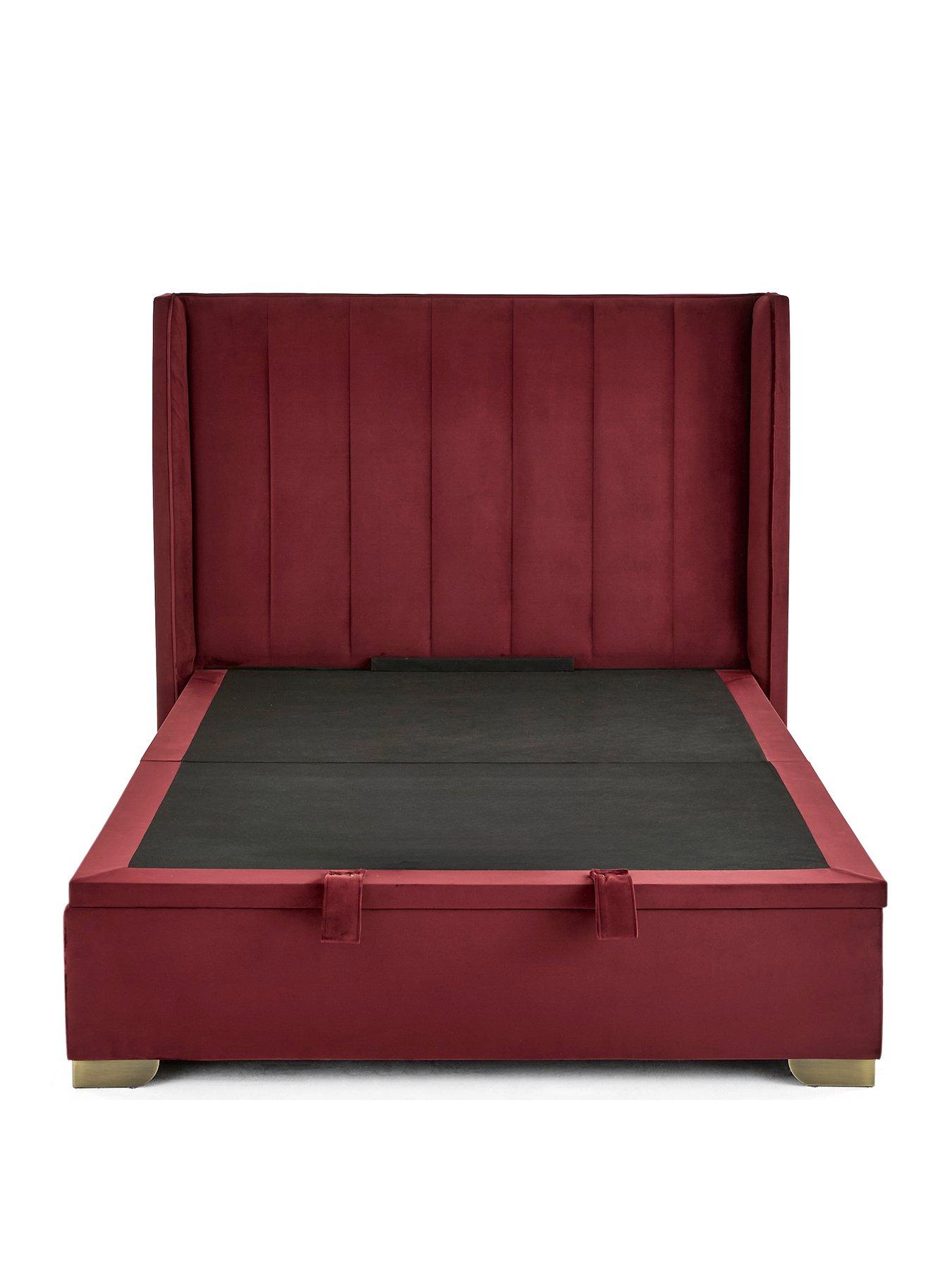 very-home-new-dakota-velvetnbsplift-up-ottoman-bed-with-mattress-options-buy-amp-save-burgundystillFront