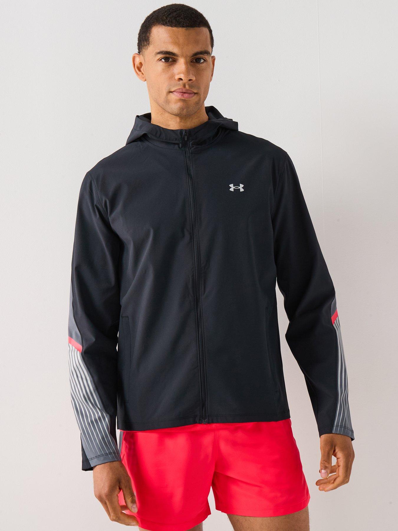 UNDER ARMOUR Mens Running Velociti Storm Hooded Jacket - Black