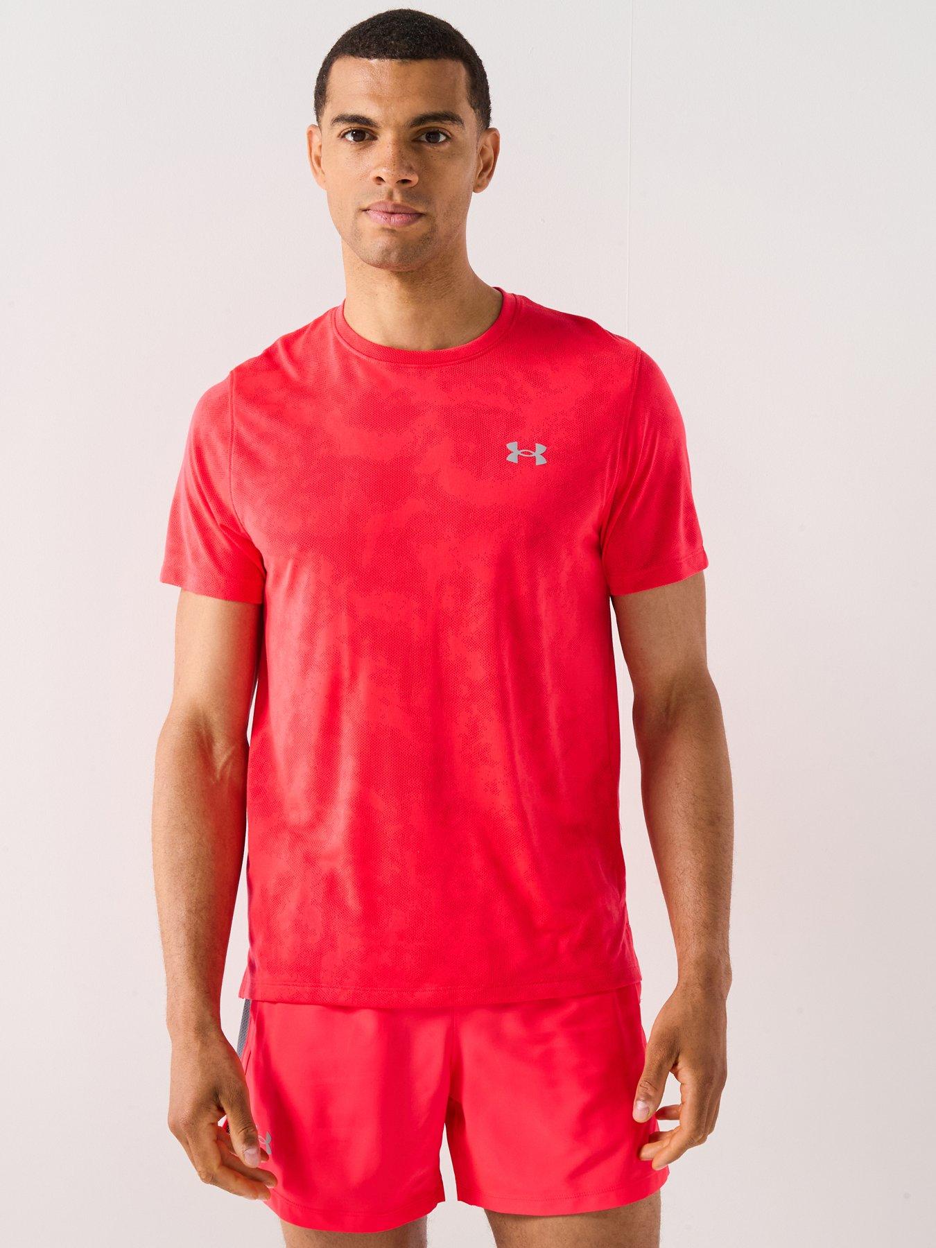 UNDER ARMOUR Mens Running Launch Camo T-Shirt - Red