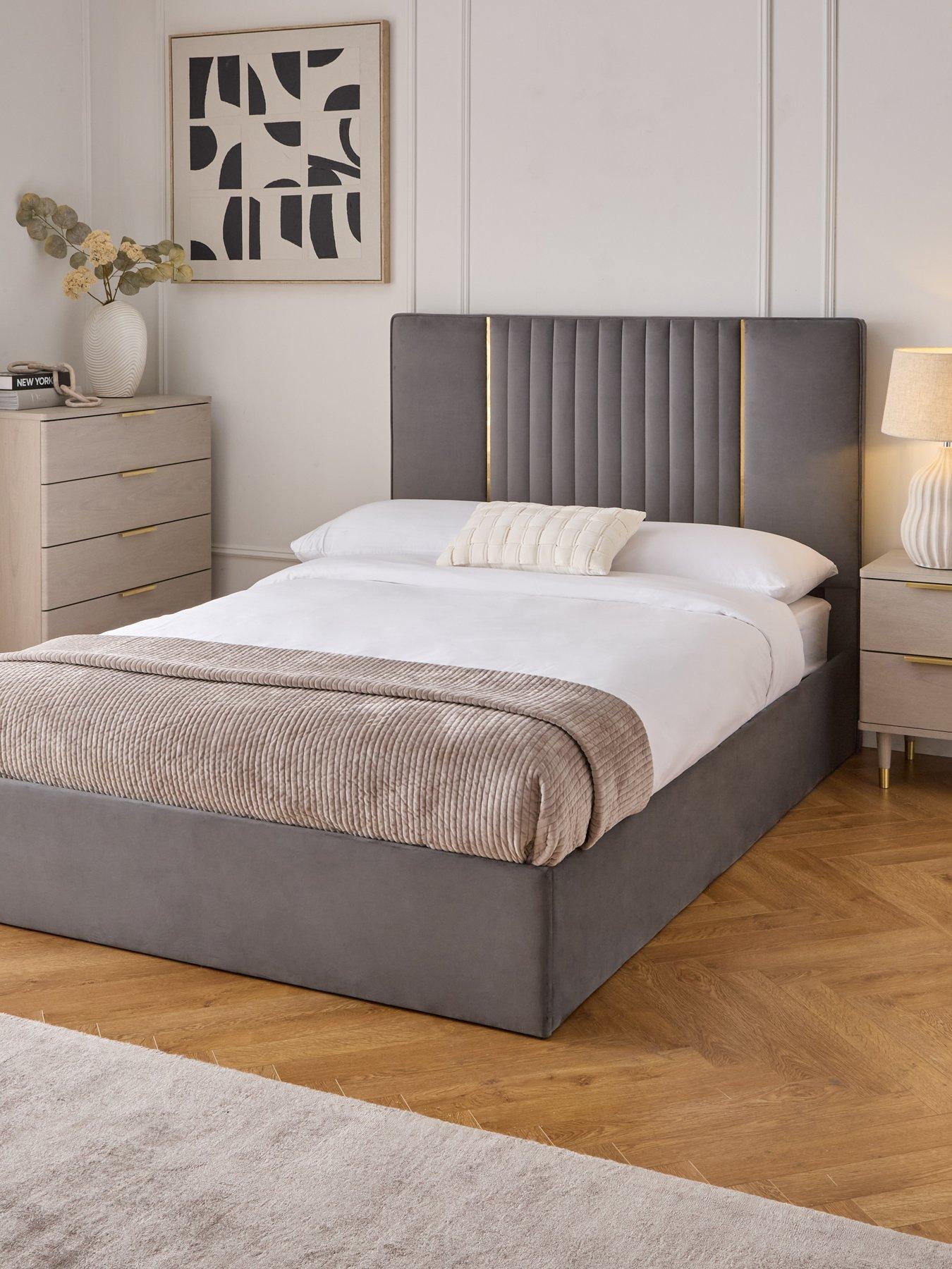 Very Home Beaumont Bed Frame with Mattress Options (Buy  &  SAVE!) - Grey