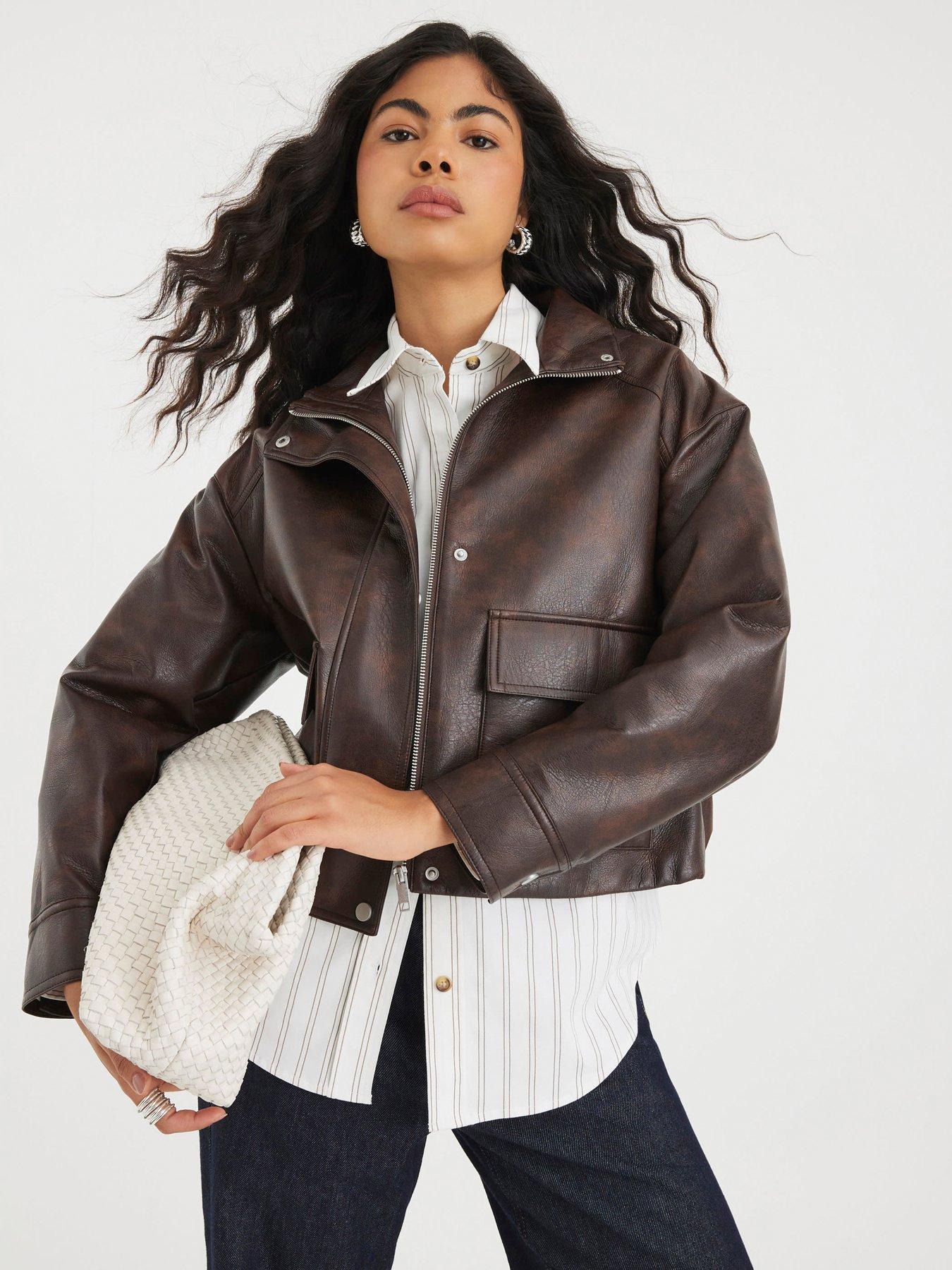 river-island-funnel-neck-ultimate-bomber-jacket-brown