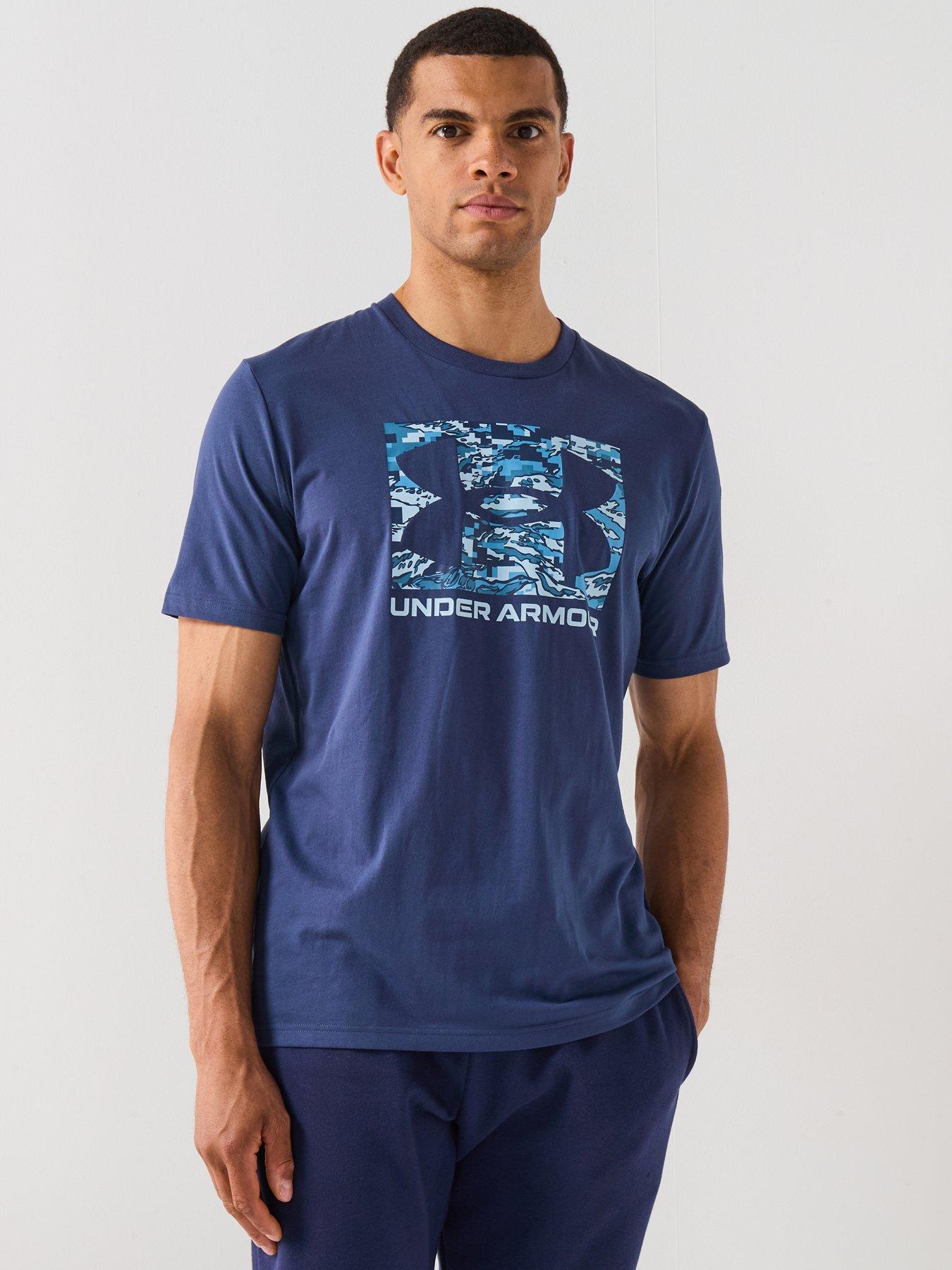 UNDER ARMOUR Mens Training Abc Camo Boxed Logo T-Shirt - Navy