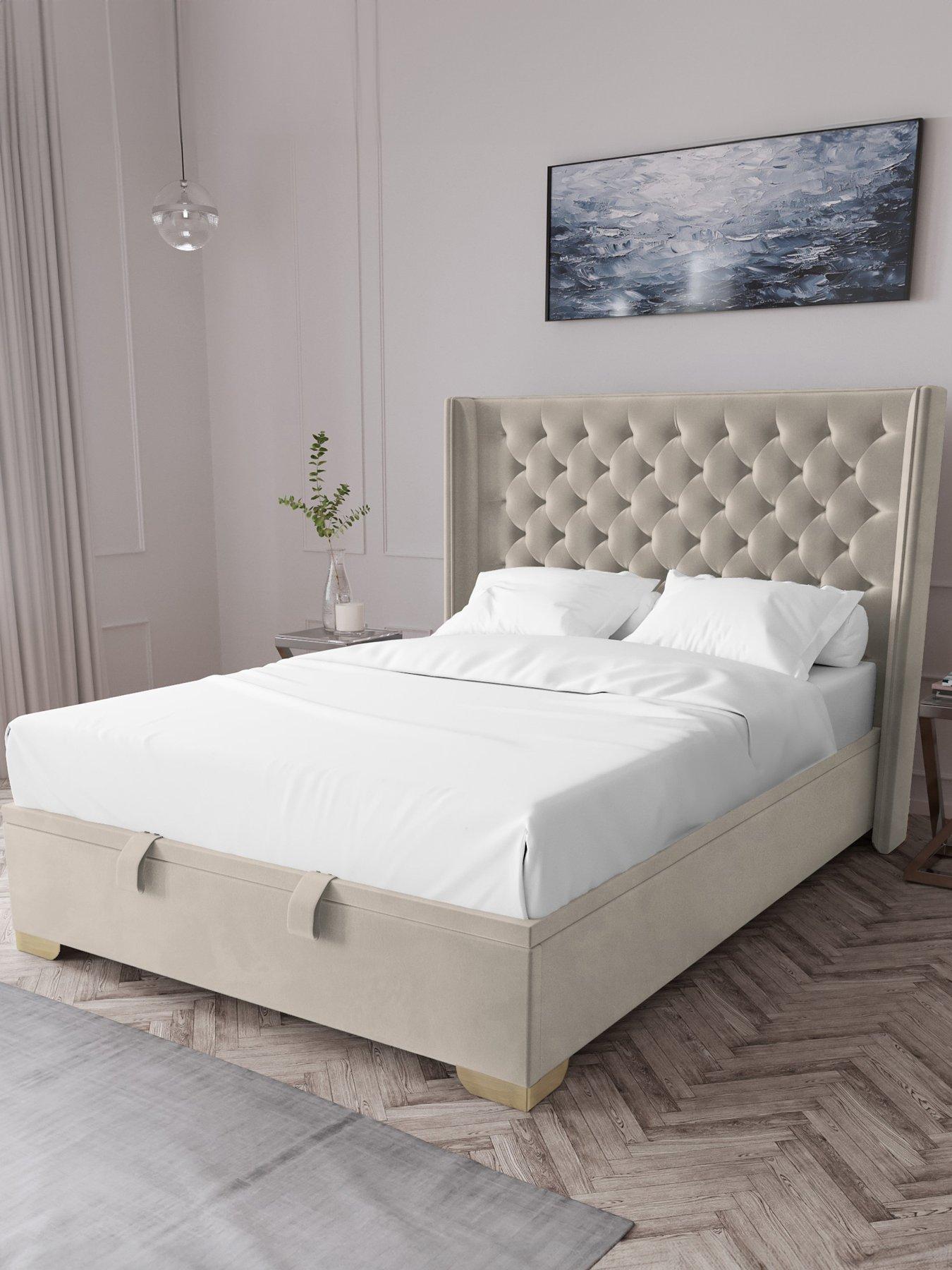 the-very-collection-franklin-velvet-lift-up-storage-bed-with-mattress-options-buy-amp-save