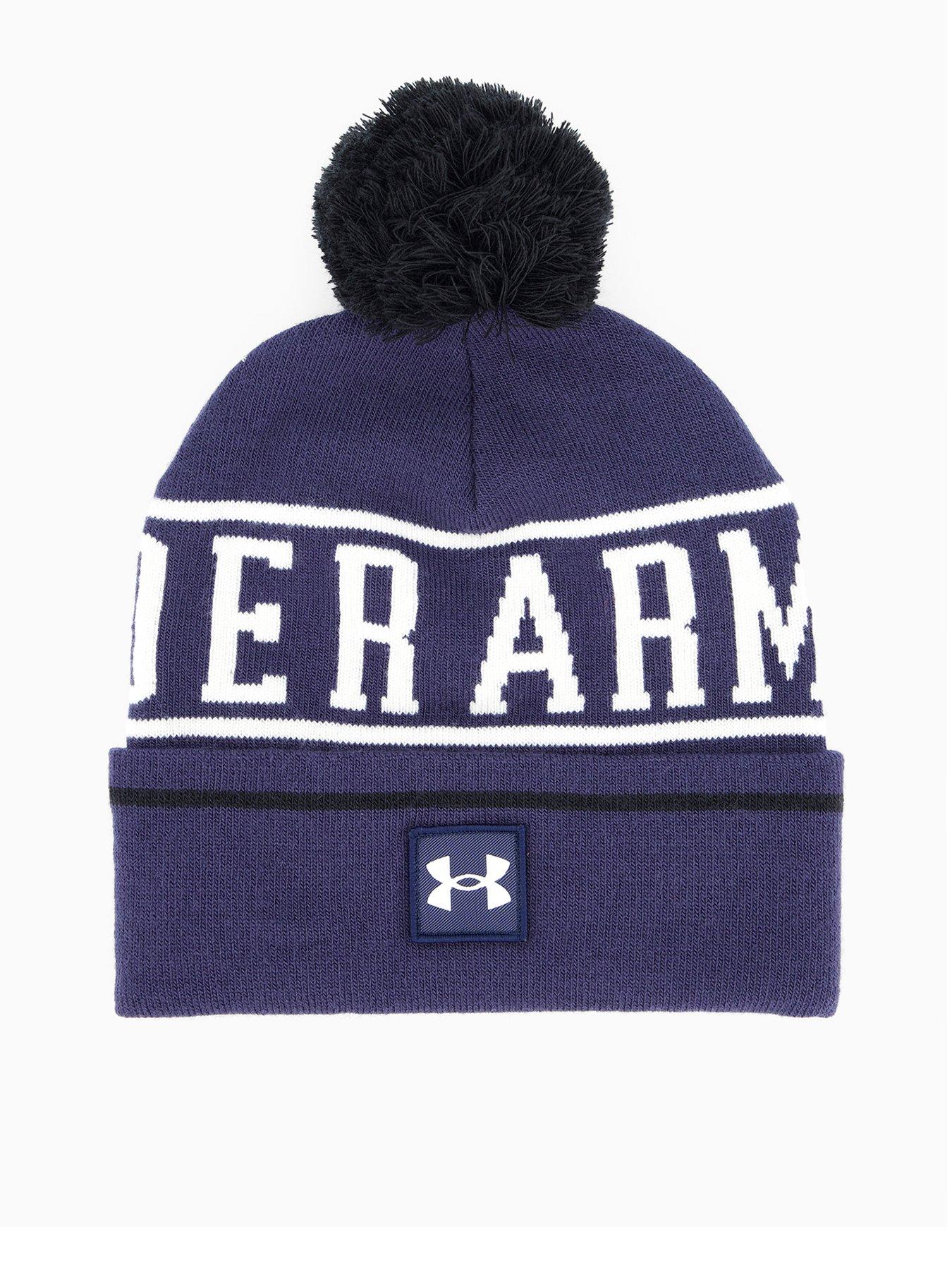 UNDER ARMOUR Mens Training Halftime Pom Beanie Hat - Navy
