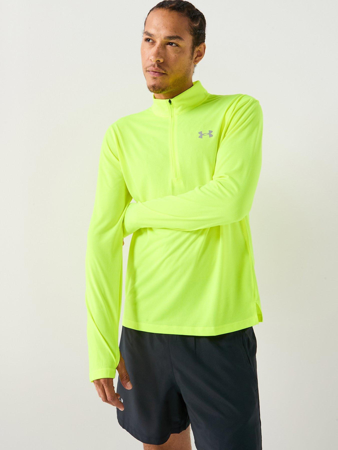 UNDER ARMOUR Mens Running Launch 1/4 Zip Top - Yellow