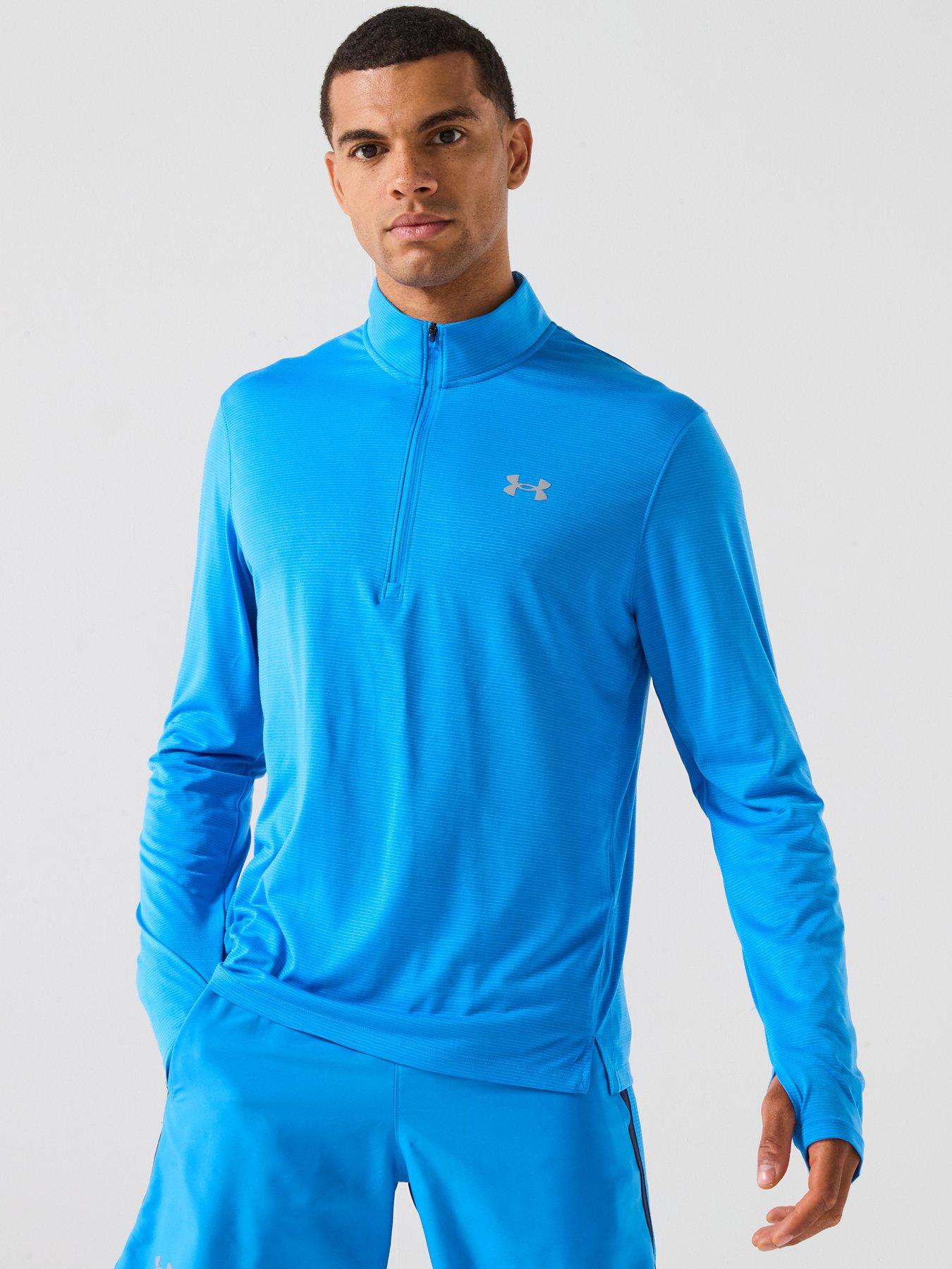 UNDER ARMOUR Mens Running Launch 1/4 Zip Top - Blue