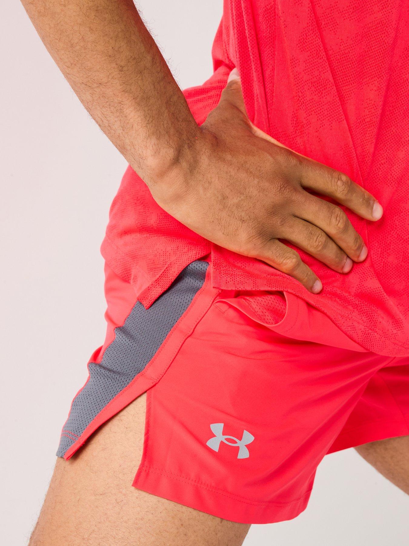 Image 5 of 6 of UNDER ARMOUR Mens Running Launch 5Inch Shorts - Red