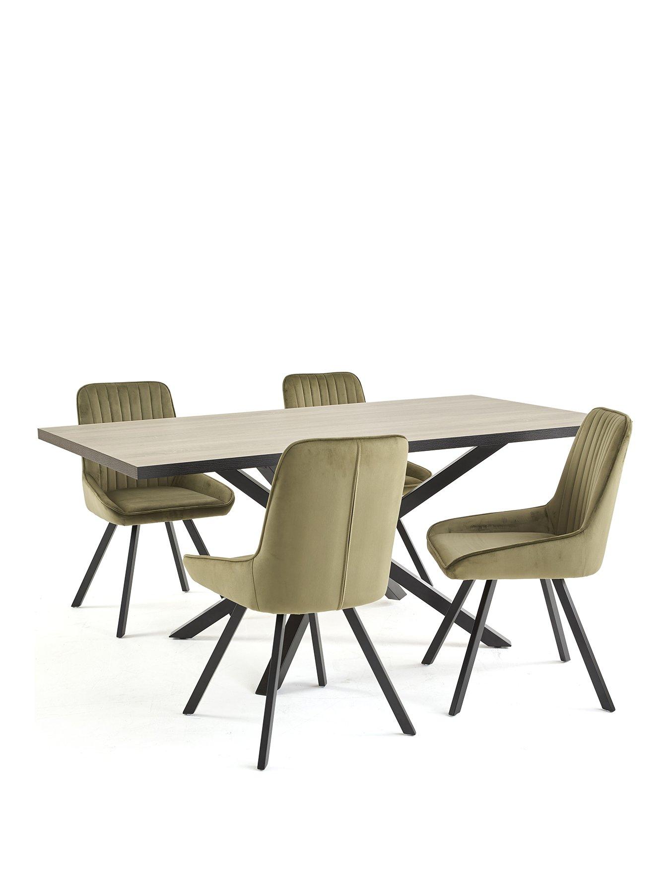 undefined Oslo 180cm Rectangular Dining Table & 4 Marlow Chairs