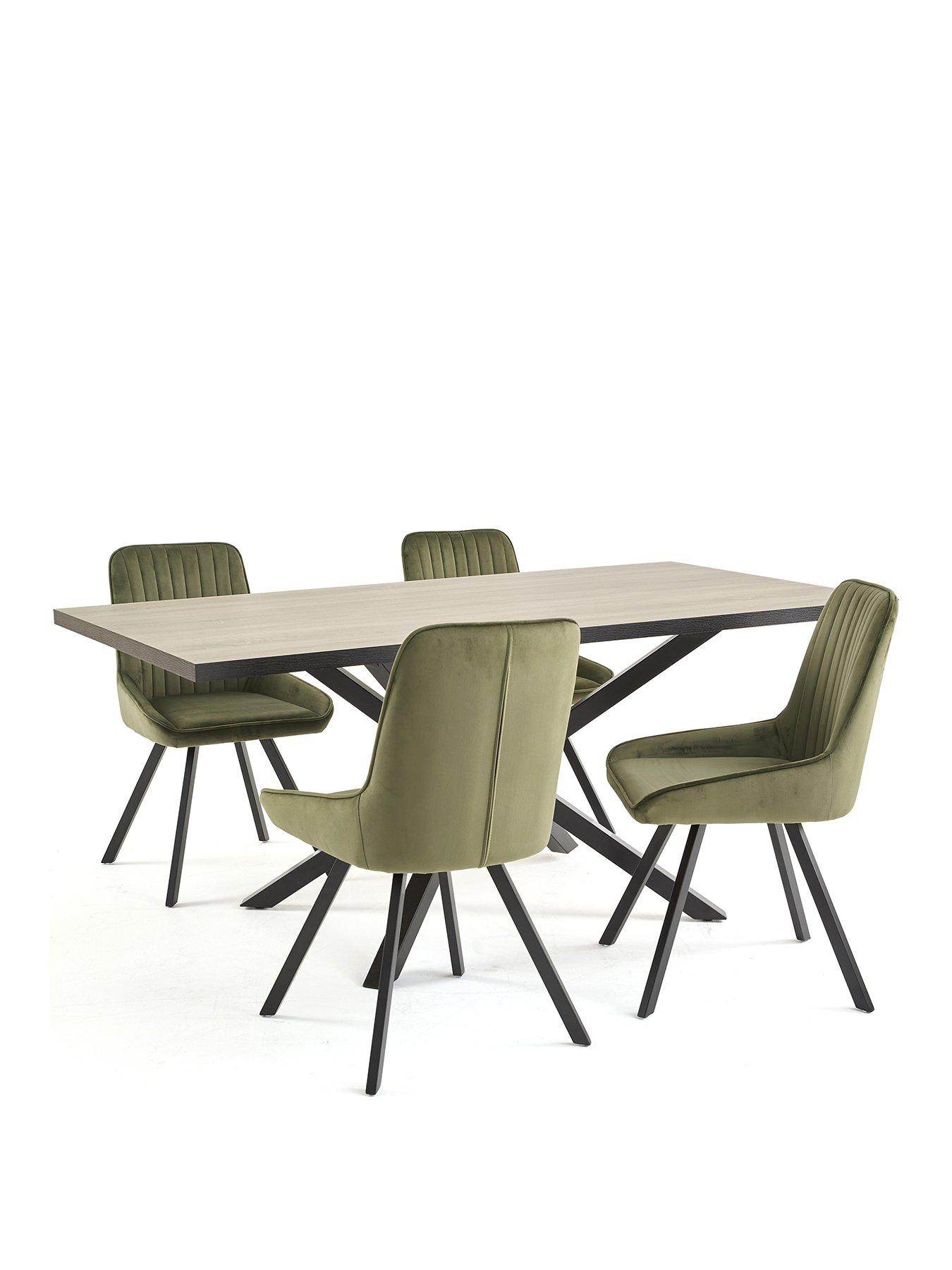 Image 2 of 7 of Very Home Oslo 180cm Rectangular Dining Table &amp; 4 Marlow Chairs - FSC&reg; Certified