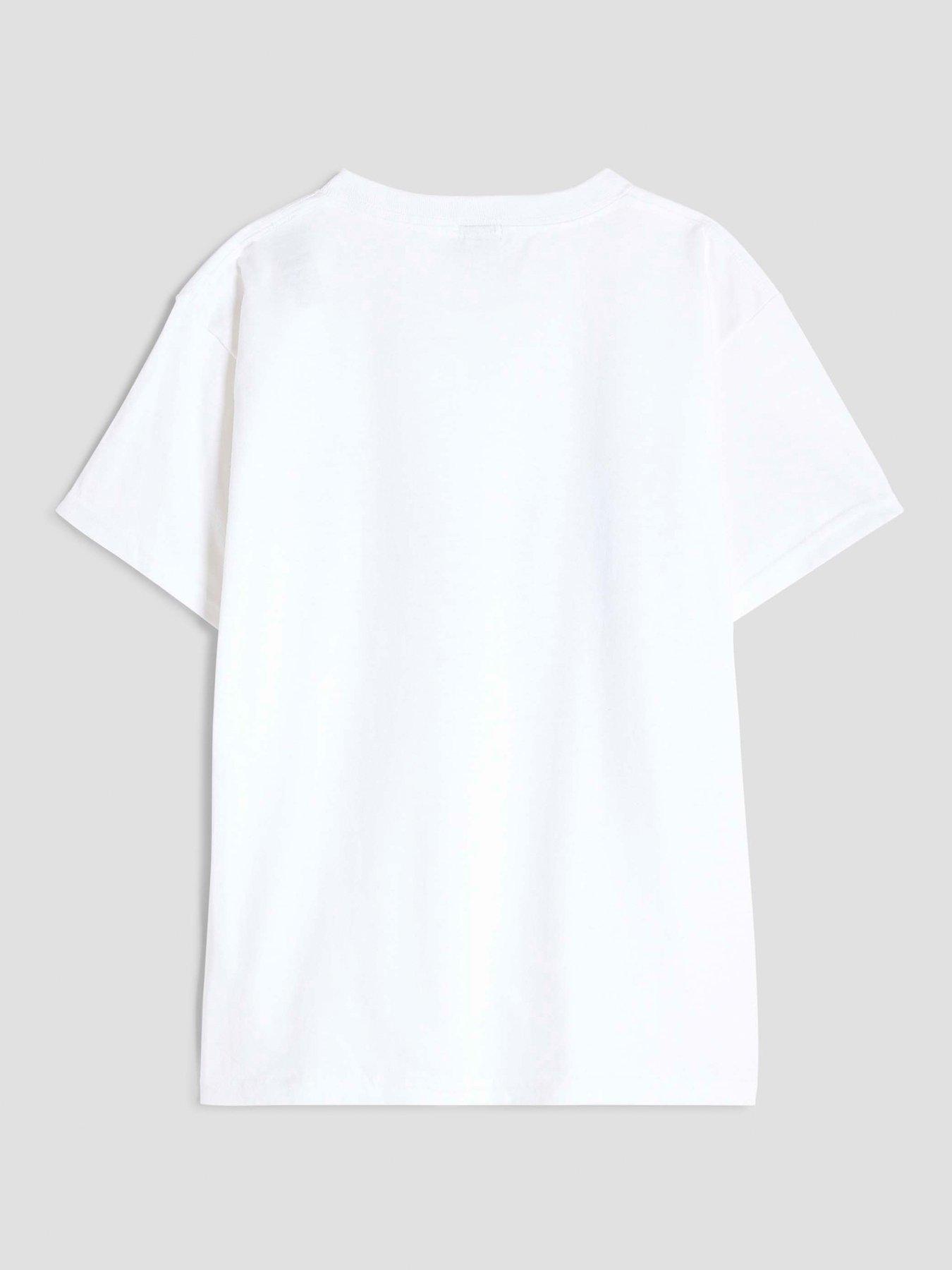 Image 3 of 5 of River Island Older Girl Gingham Bow T-Shirt - White