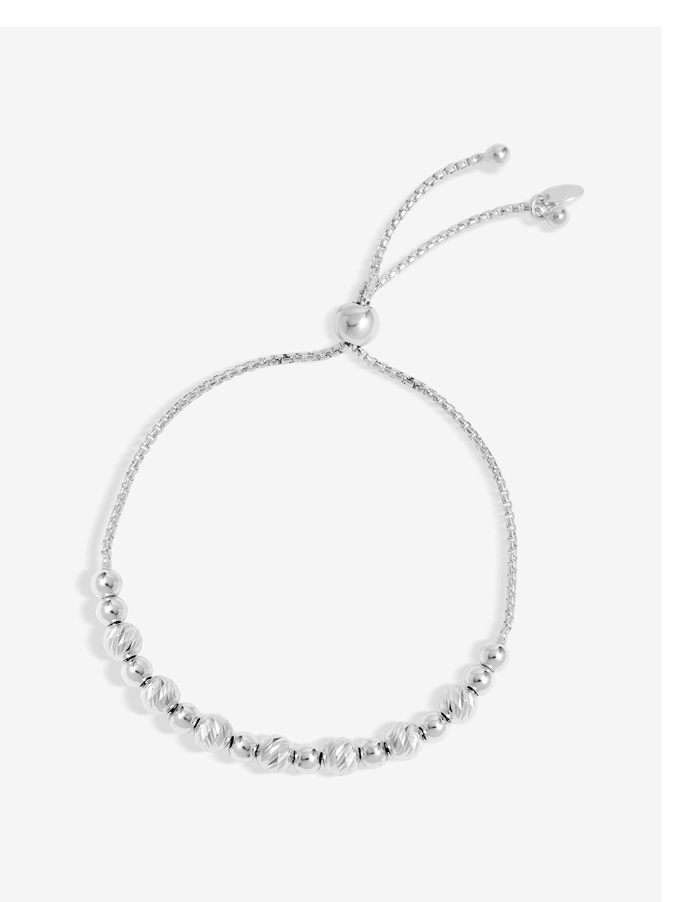 undefined Simply Silver Sterling Silver 925 Diamond Cut Orb Toggle Bracelet