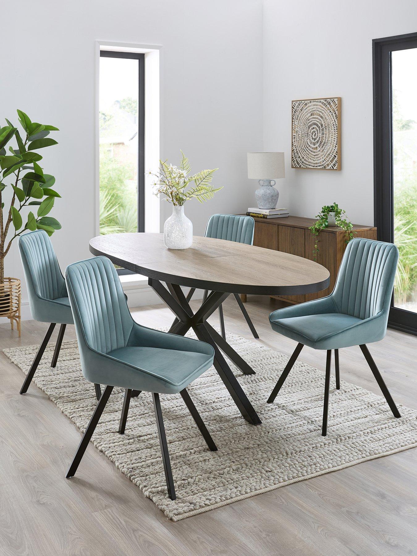 very-home-oslo-extending-160-200cm-dining-table-amp-4-marlow-chairs