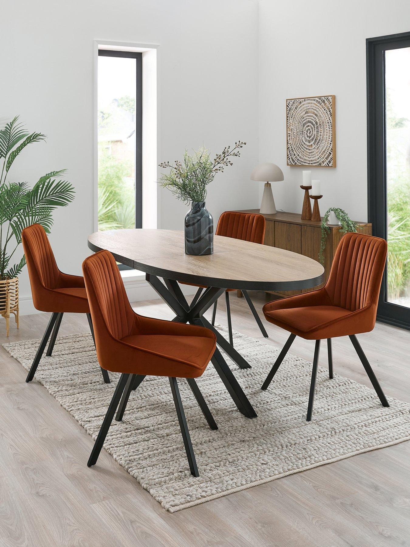 very-home-oslo-extending-160-200cm-dining-table-amp-4-marlow-chairs