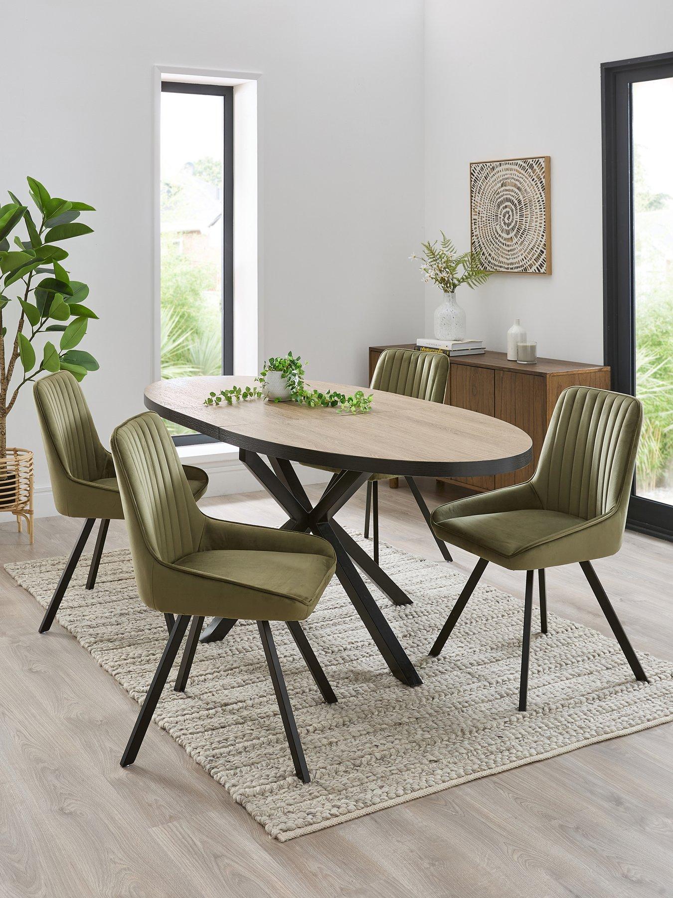 very-home-oslo-extending-160-200cm-dining-table-amp-4-marlow-chairs