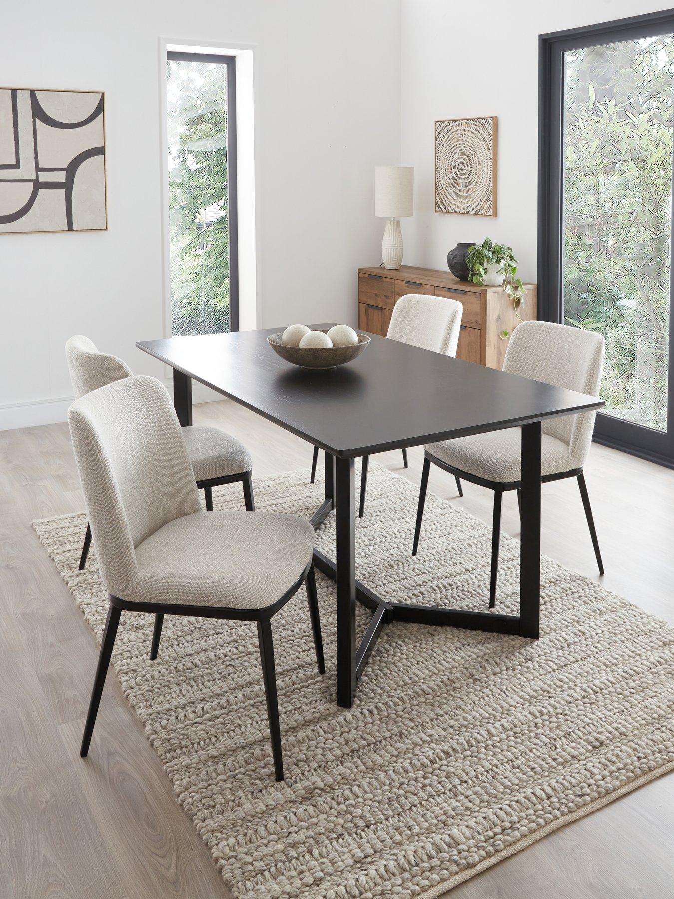 Image 1 of 7 of The Very Collection Ari 150cm Dining Table &amp; 4 Willow Chairs - FSC&reg; Certified
