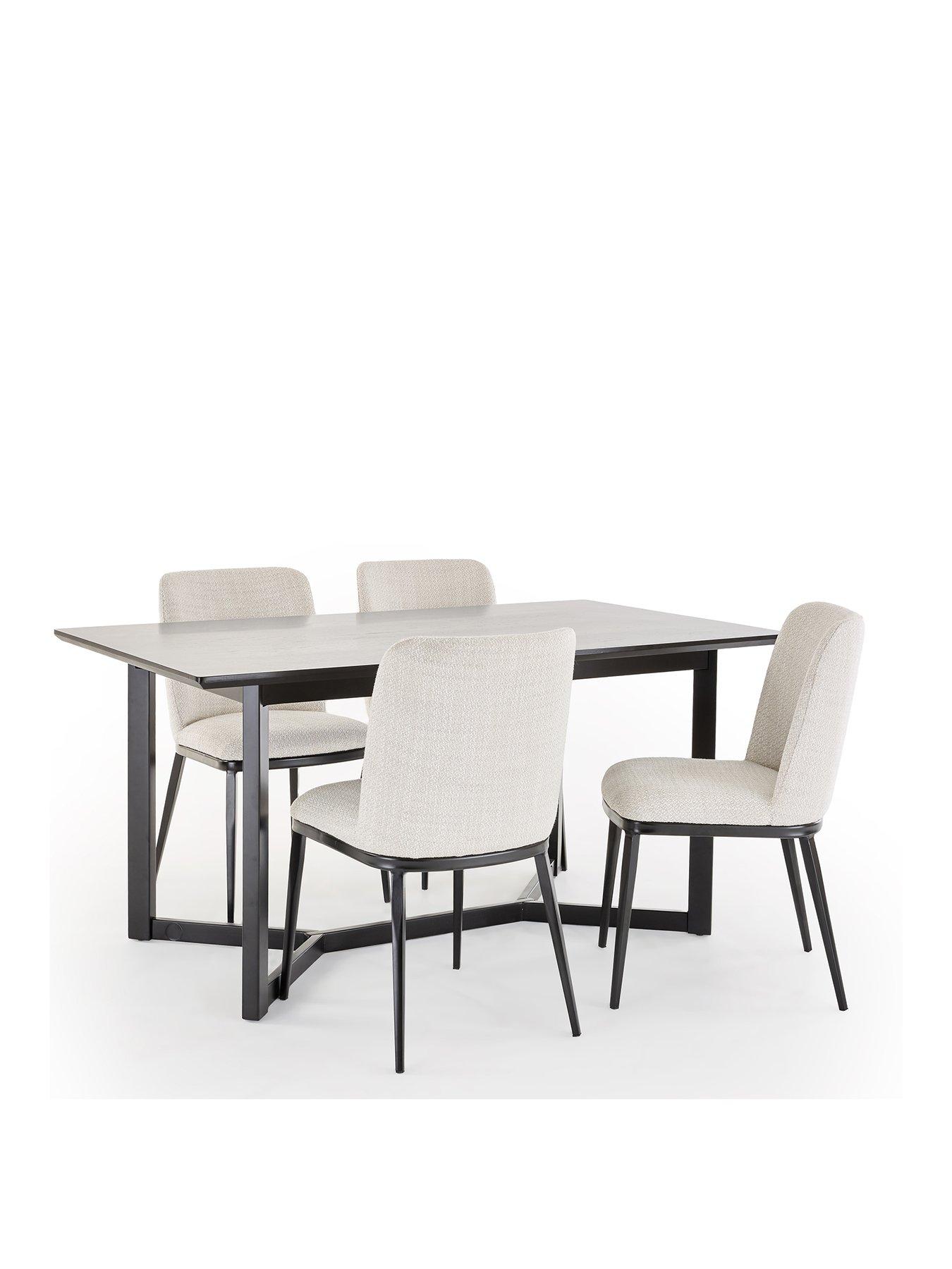 Image 2 of 7 of The Very Collection Ari 150cm Dining Table &amp; 4 Willow Chairs - FSC&reg; Certified